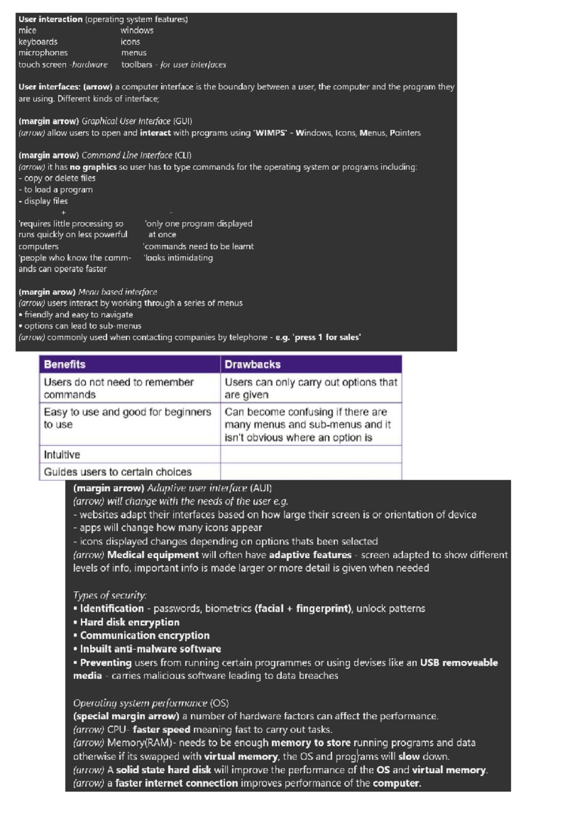 Choice and Use of Operating Systems: User Interfaces and Features - Studocu