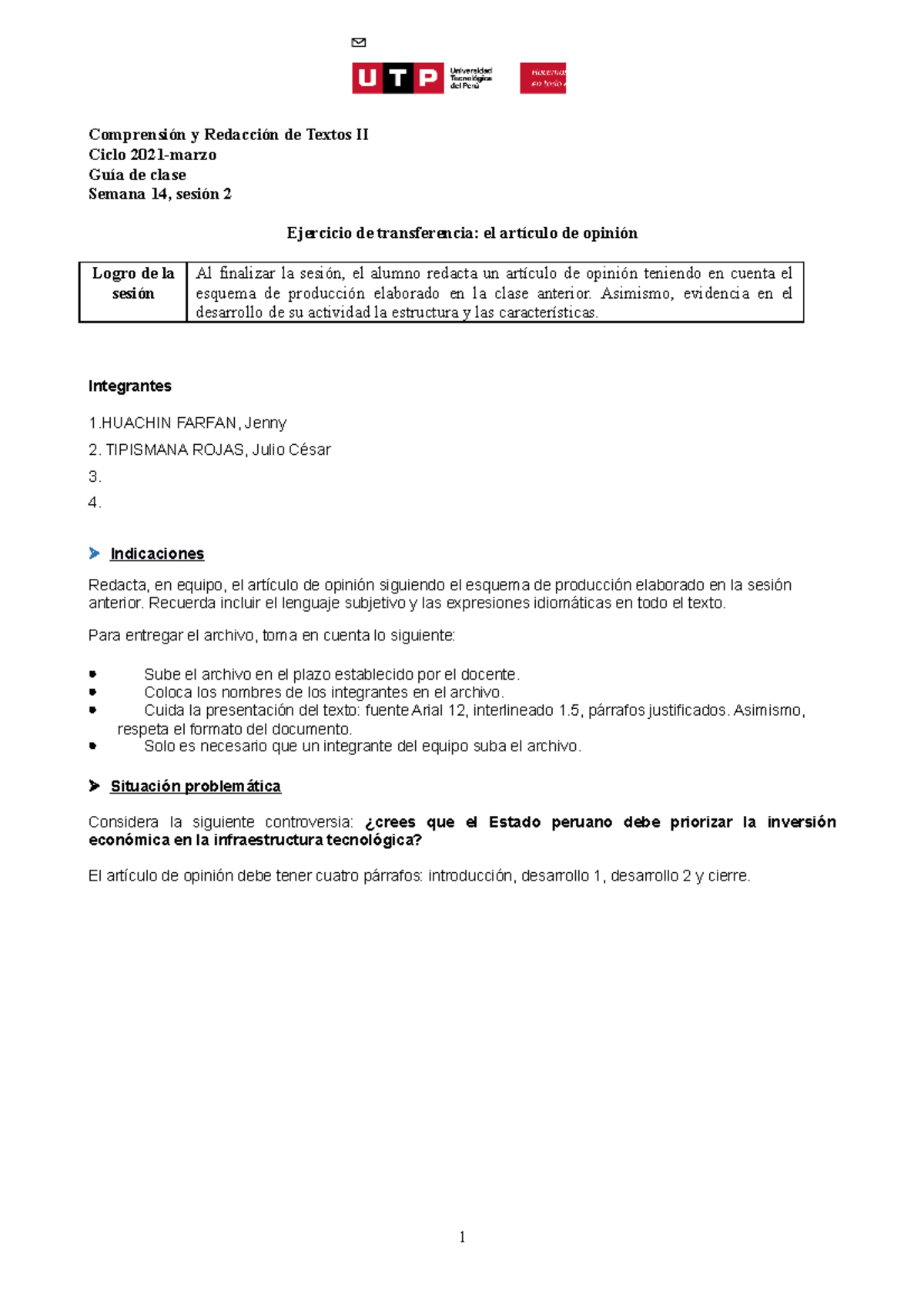 Grupo 10 - S14.s2 - Artículo de Opinión sobre Inversión Tecnológica - CRT2 - Document Preview