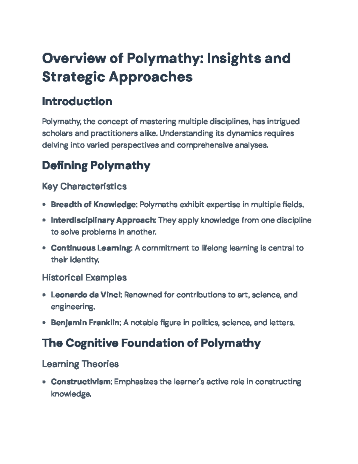 POL 101: Insights and Strategies on Polymathy - An Overview and ...