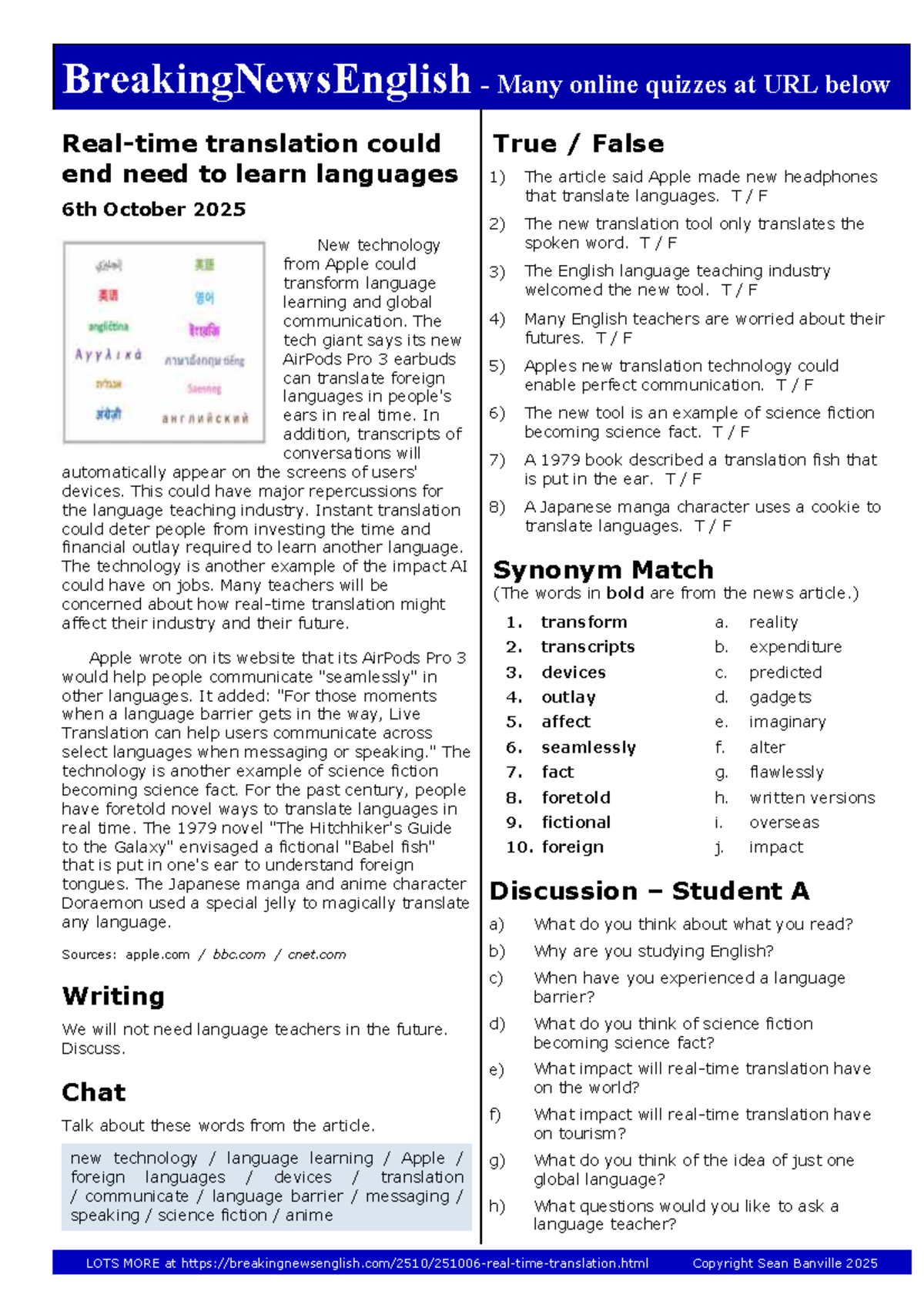 ENG 251006: Real-Time Translation and Its Impact on Language Learning ...