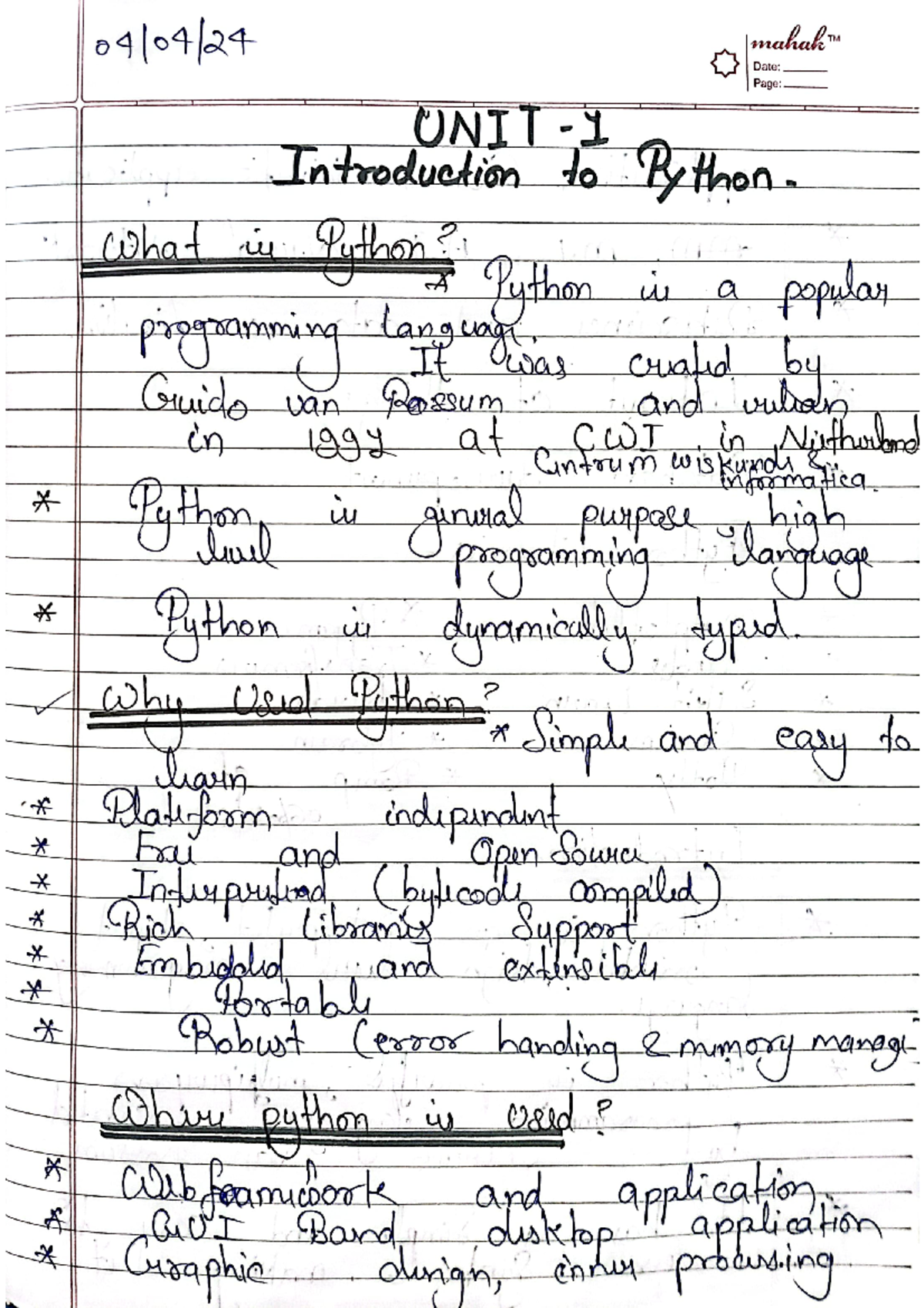Python Programming U1: Introductory Concepts, Structures, and Features ...