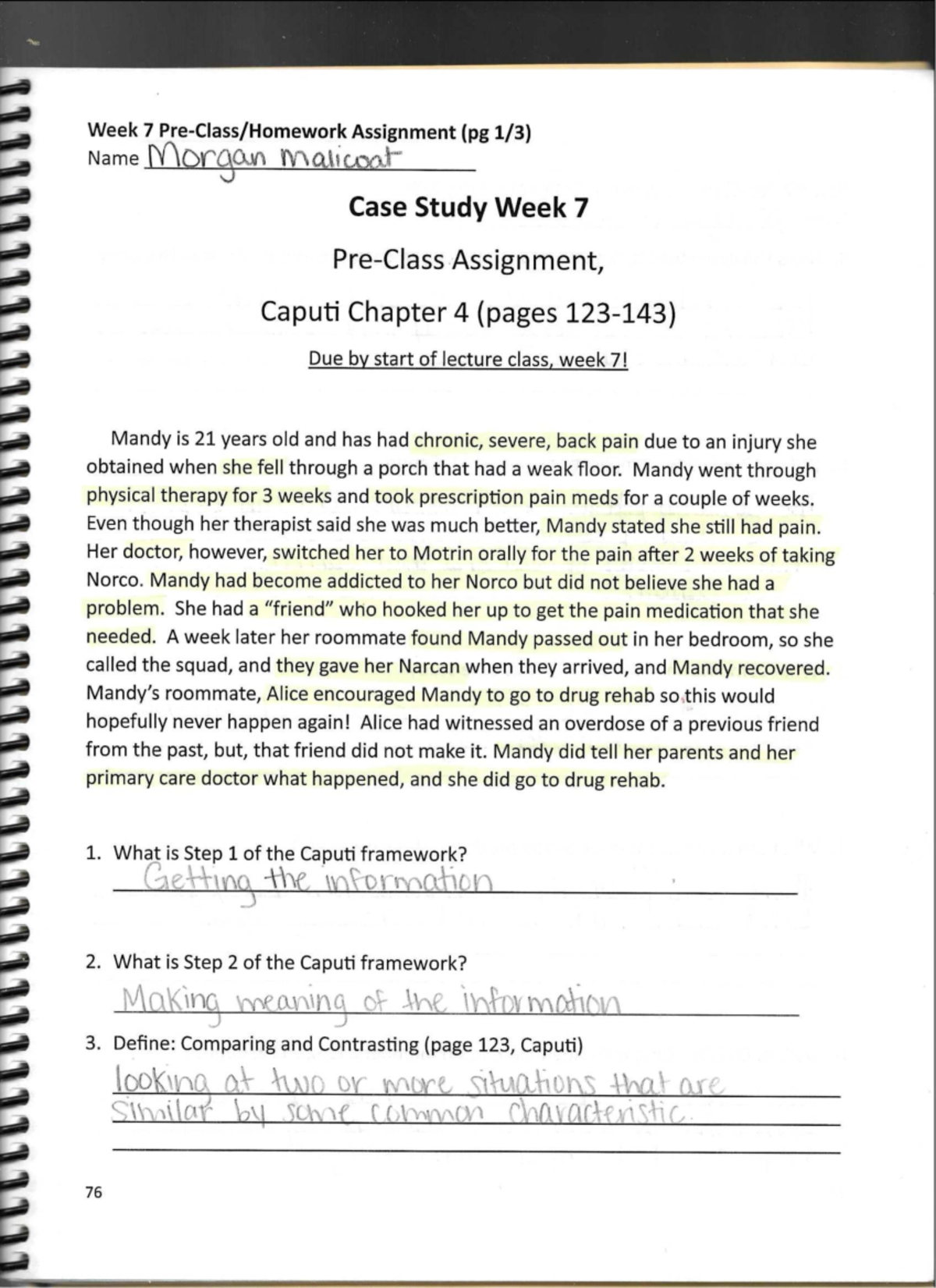 NUR 155 Week 7 Case Study: Mandy's Addiction and Recovery - Studocu