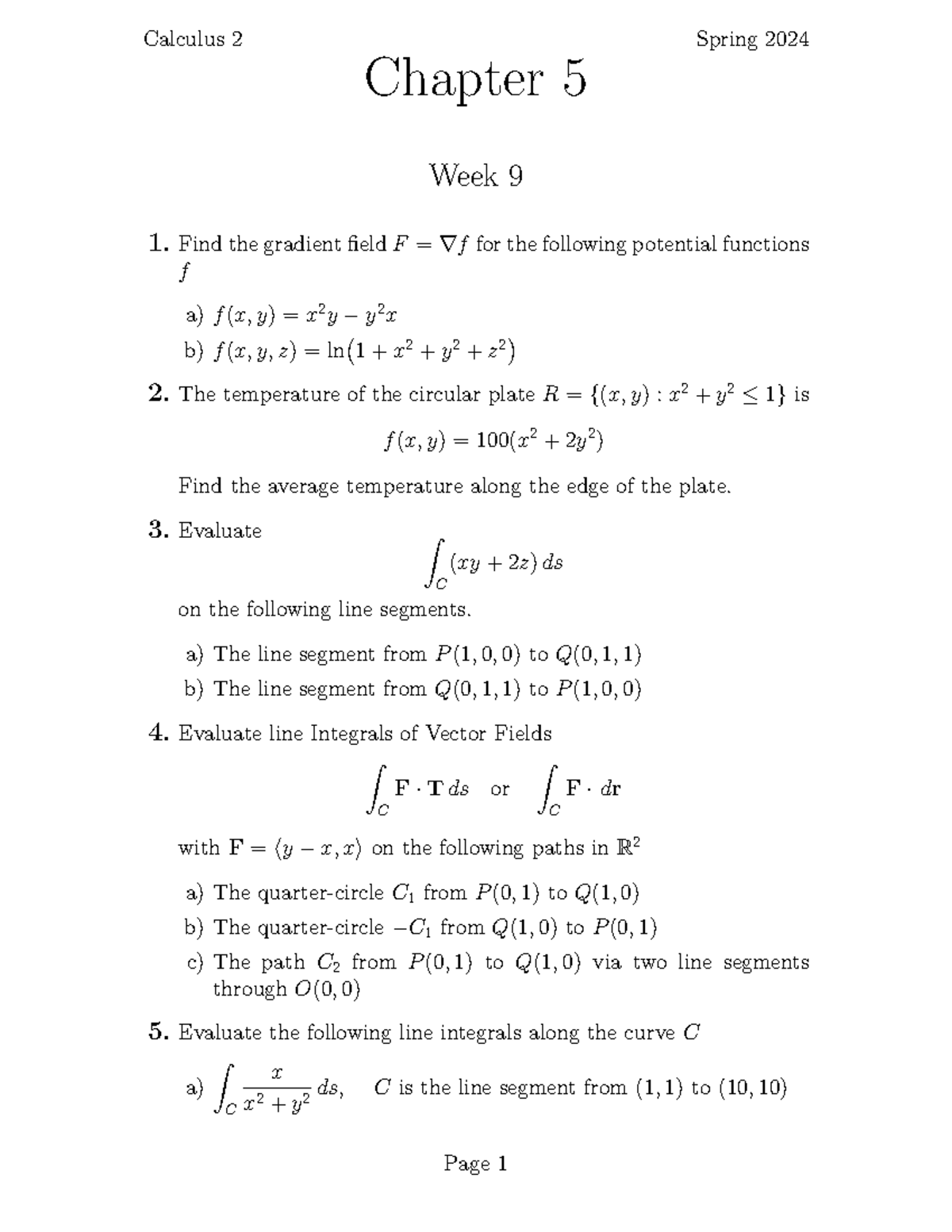 Calculus 2 (Spring 2024) Week 9 Lecture Notes - Studocu