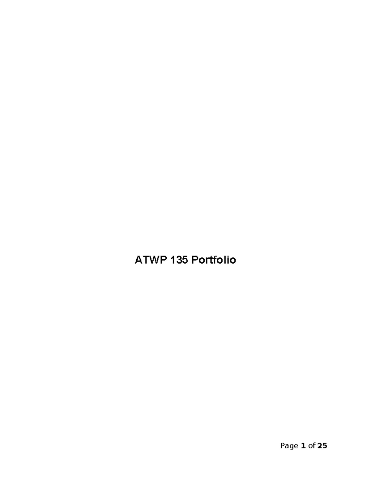 ATWP 135 Course Portfolio: Reflections and Growth in Writing - Studocu