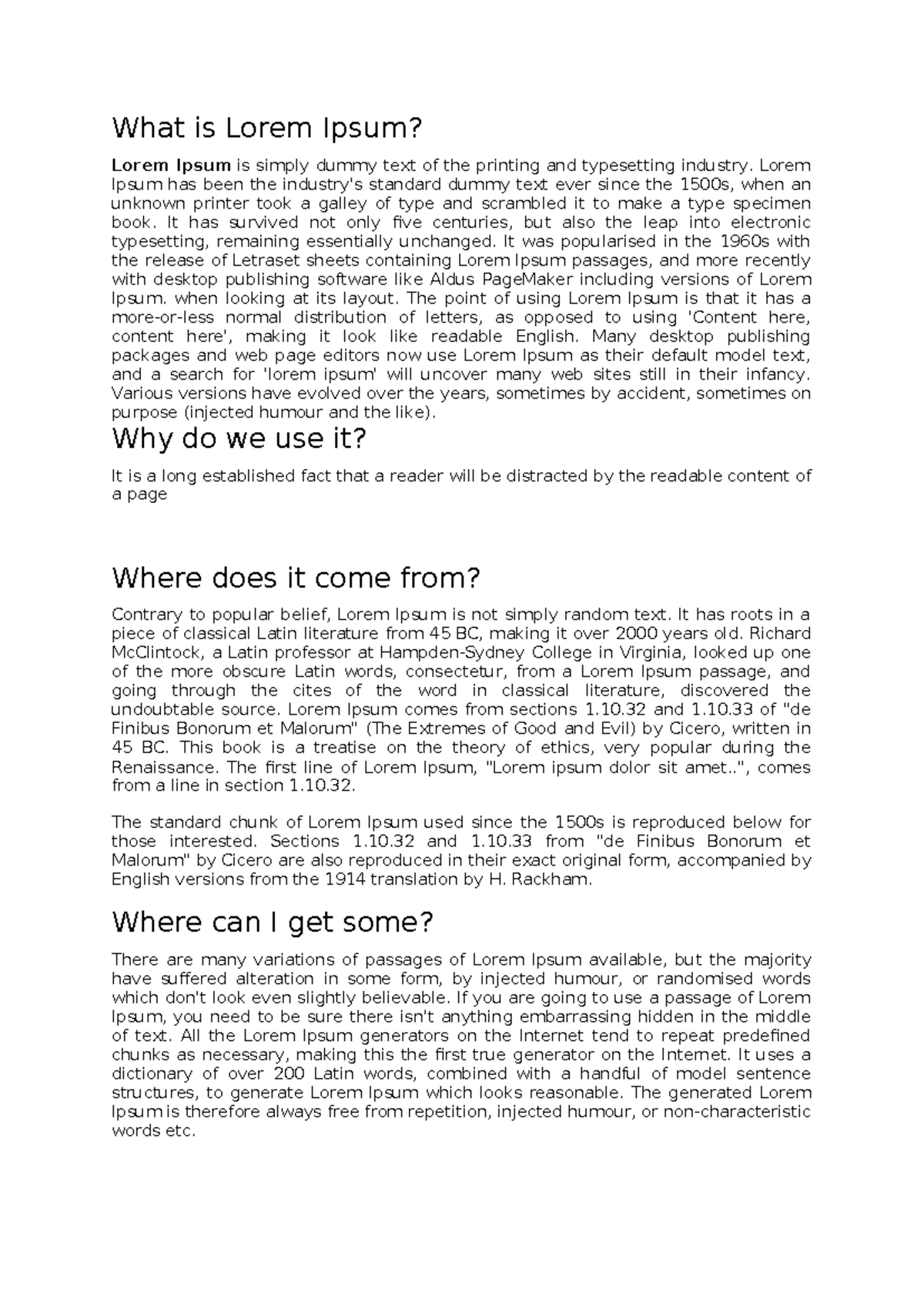Abstract - Notes on the History and Use of Lorem Ipsum Text - Studocu