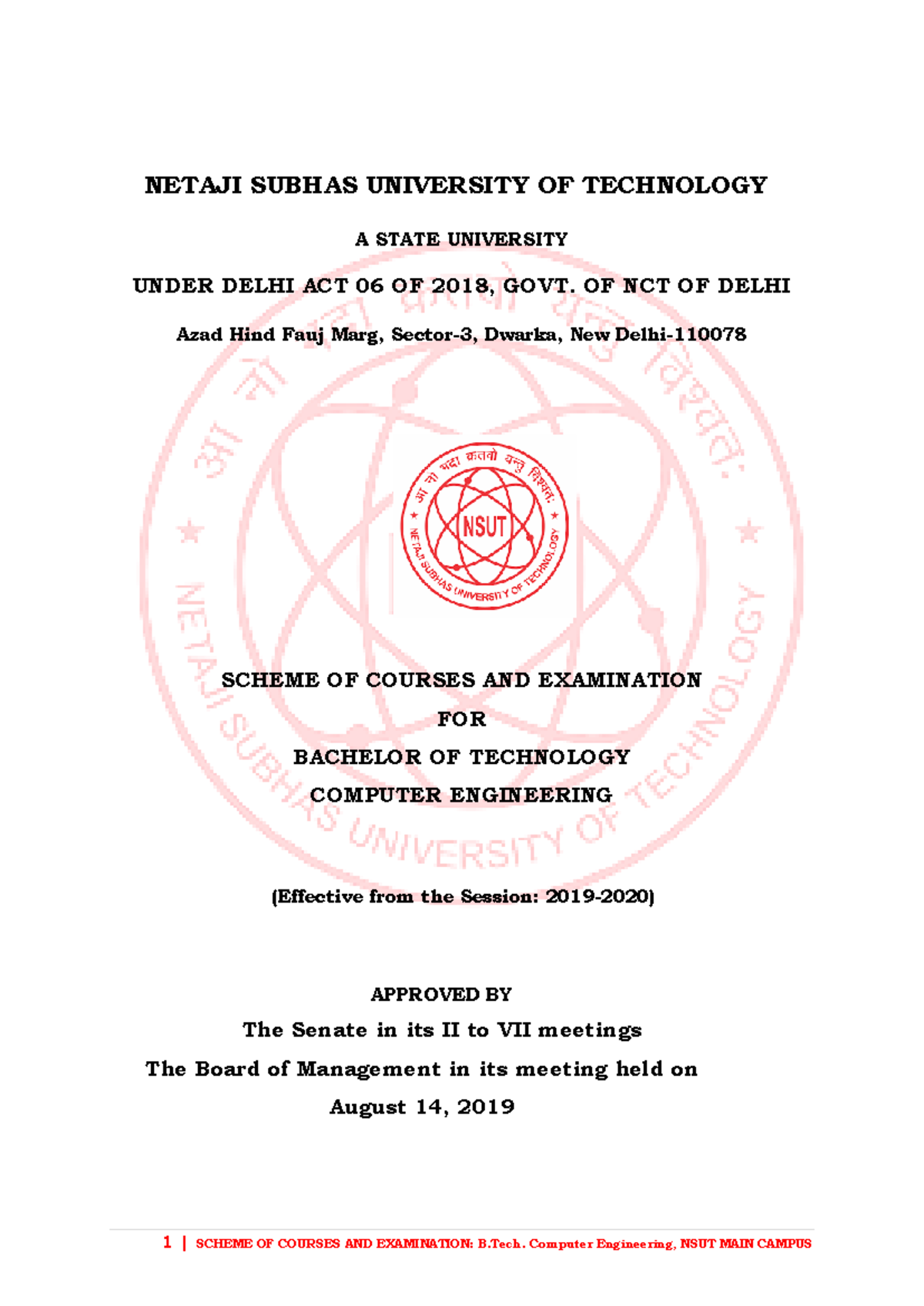 Scheme of Learning for B.Tech in Computer Engineering COE (BLUE BOOK ...