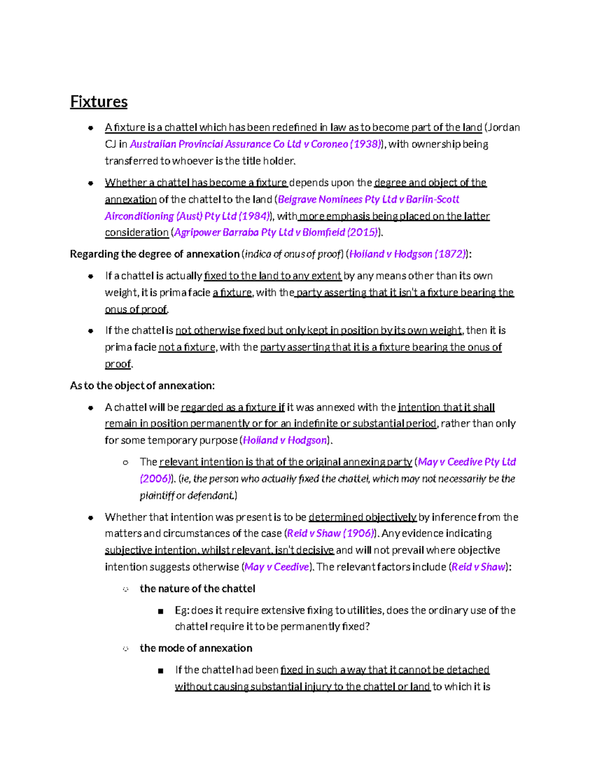 Framework for Fixture Questions LAWS1150 Analysis Studocu