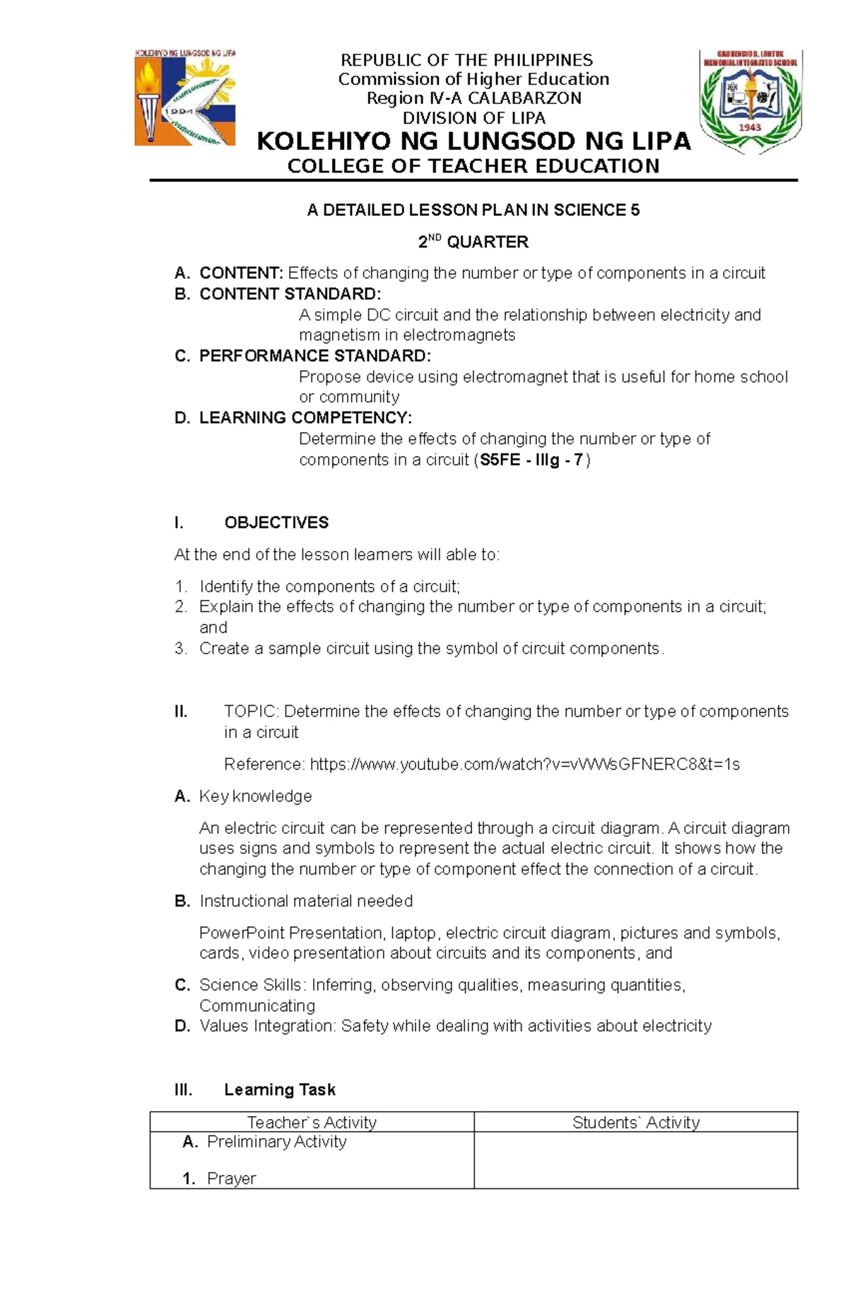 Detailed Lesson Plan in Science (Grade V) by Vergara Charry MAE JASA ...