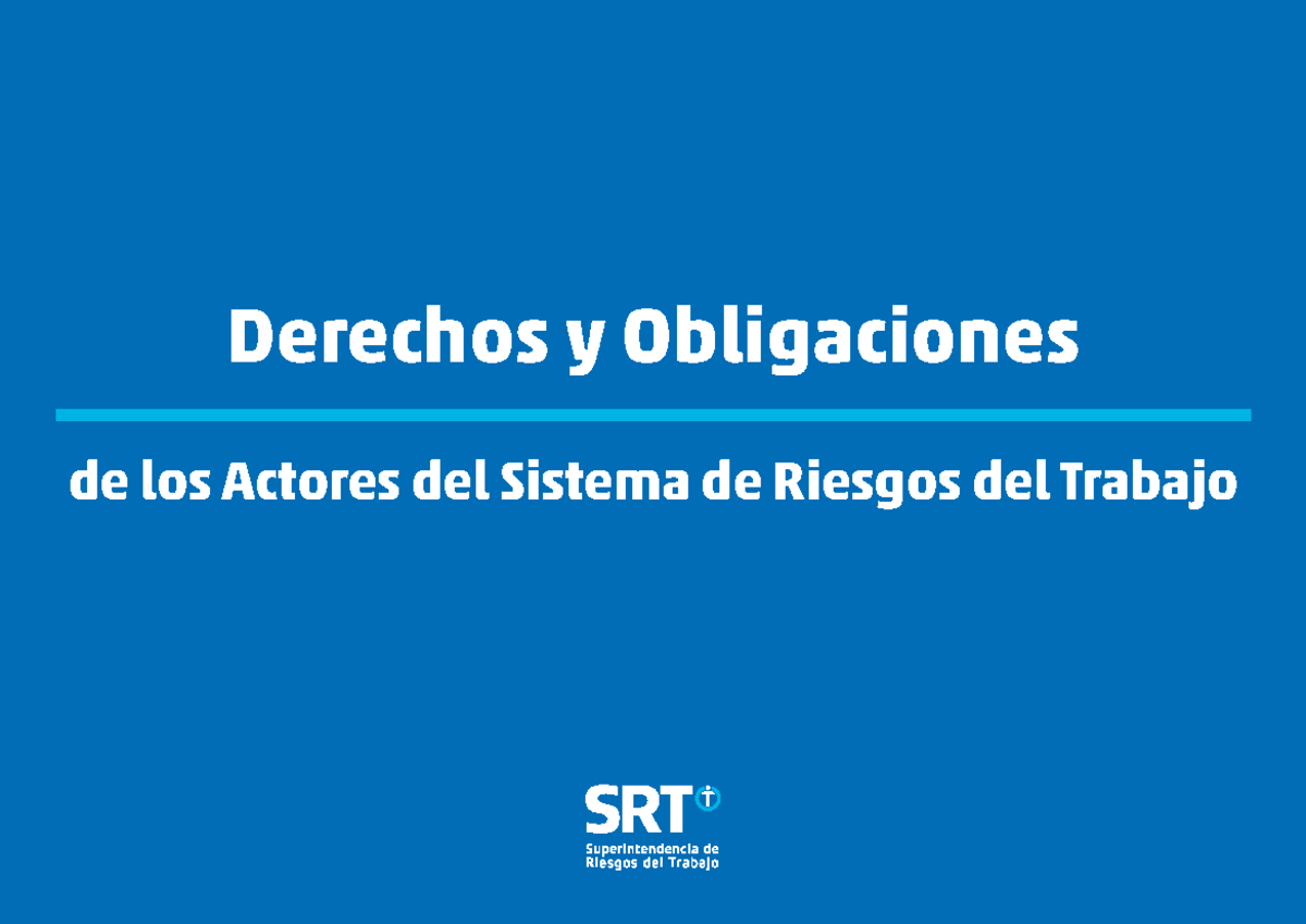 Derechos y Obligaciones en el Sistema de Riesgos de Trabajo 2.1 - Studocu