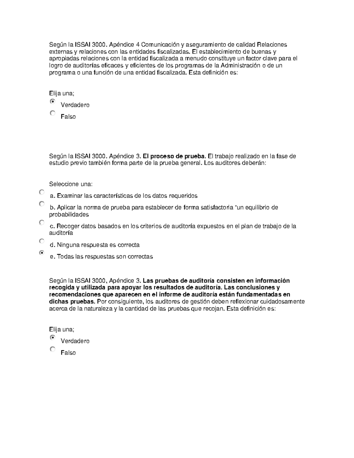 Preguntas Examen ISSAI 3000 - Auditoría de Desempeño - Studocu