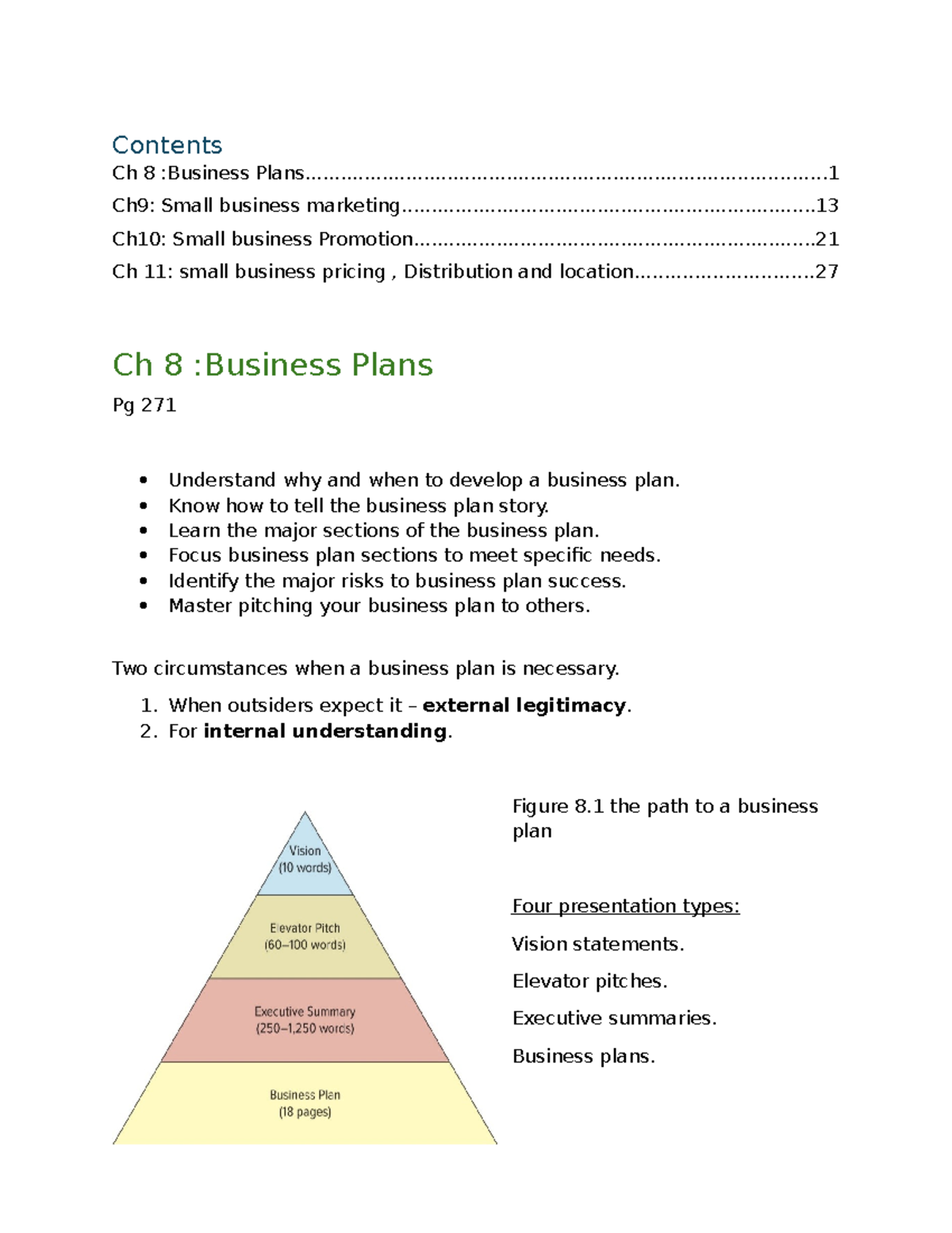 Entrepreneurship Chapters 8-11: Business Plans, Marketing & Promotion ...