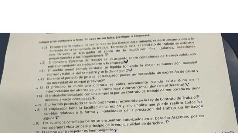 Parcial 1 - Examen de Derecho Laboral con Profesor Nagata - Studocu