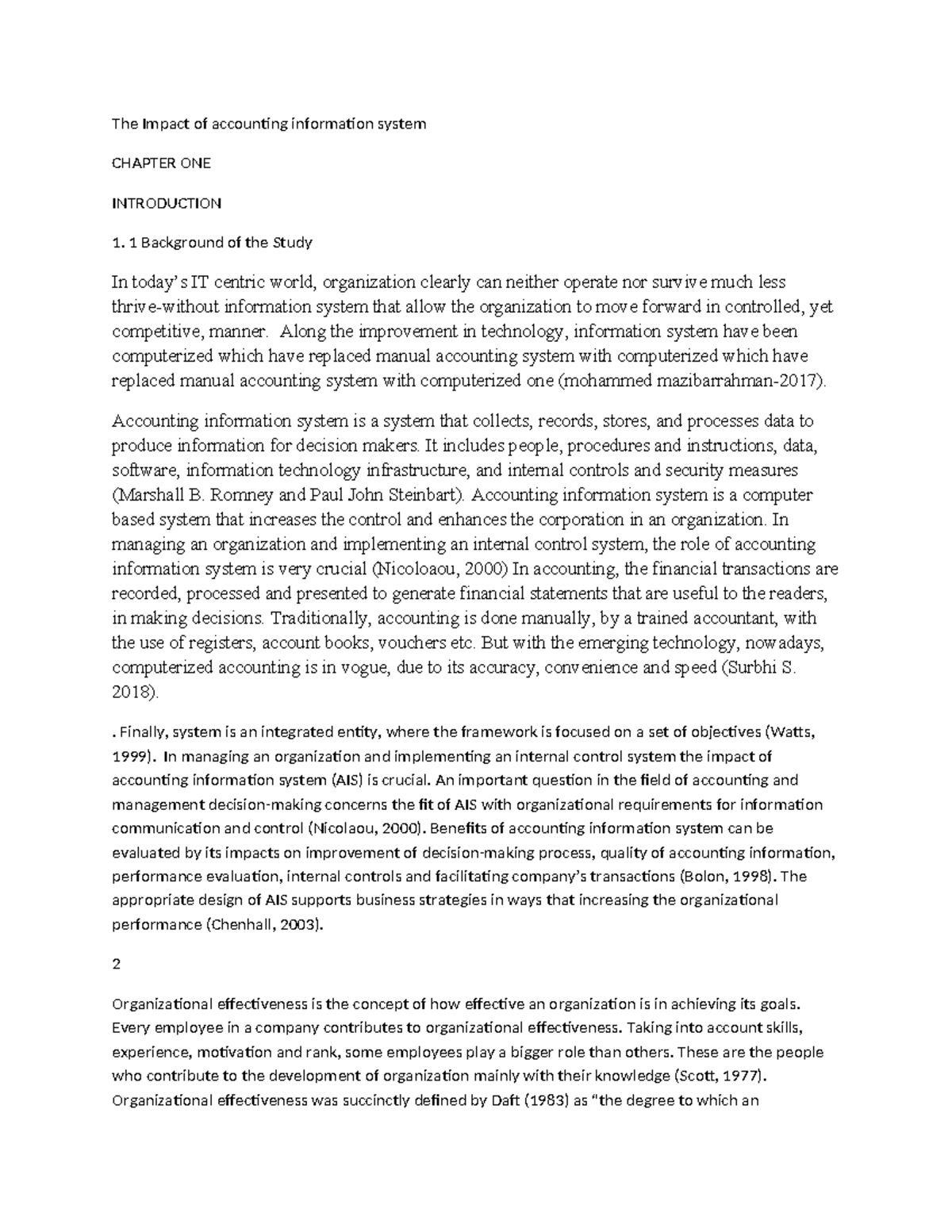 The Impact of Accounting Information Systems on Org. Performance in ...