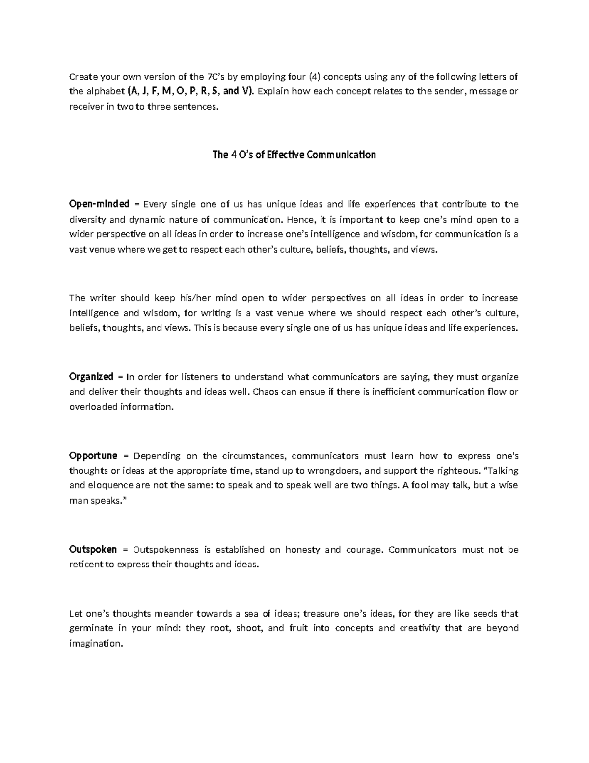 4O's of Effective Communication: A Guide to the 7C's - Studocu