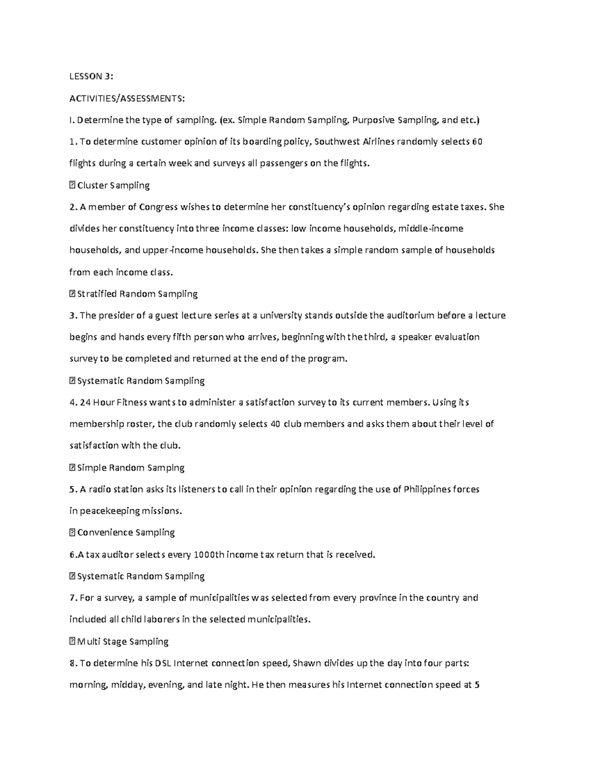 Statistics Lesson 3: Types of Sampling Explained - Studocu