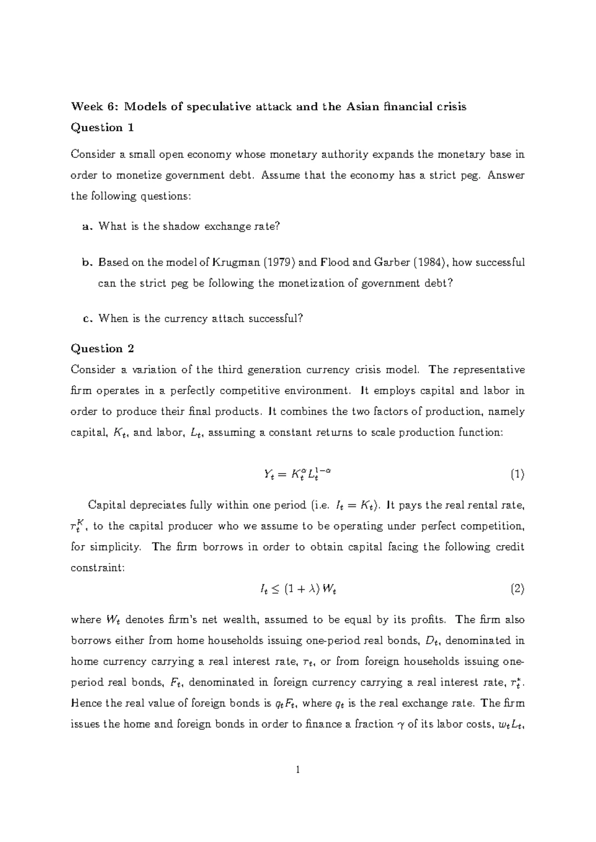 Week 2 Questions - Exchange Rate Models and Theories - Studeersnel