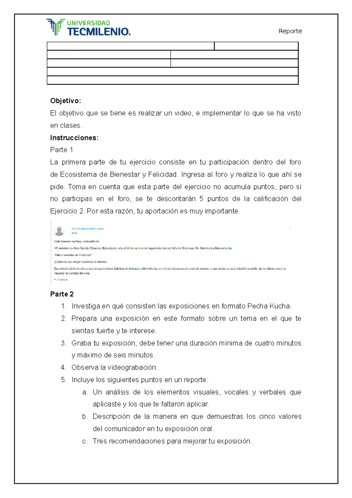 Actividad 1 - Comunicación efectiva - TecMilenio - Studocu
