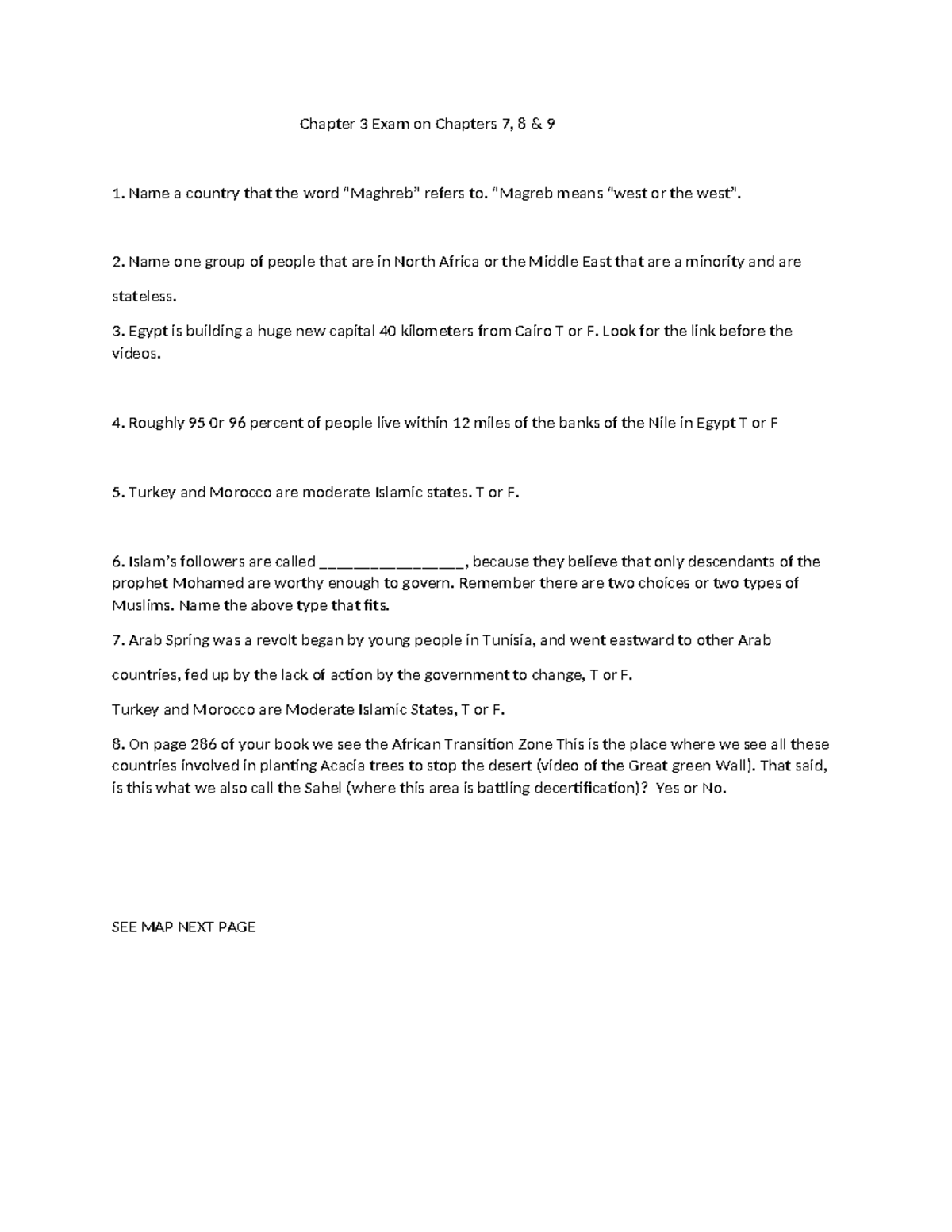 Chapter 4 Exam on Chapters 7, 8, & 9: Key Concepts and Questions - Studocu