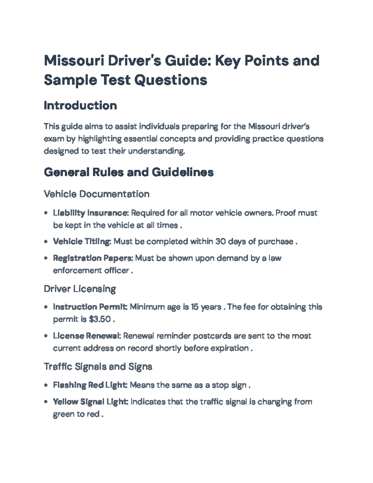 Missouri Driver's Guide: Essential Rules & Practice Test Prep ...