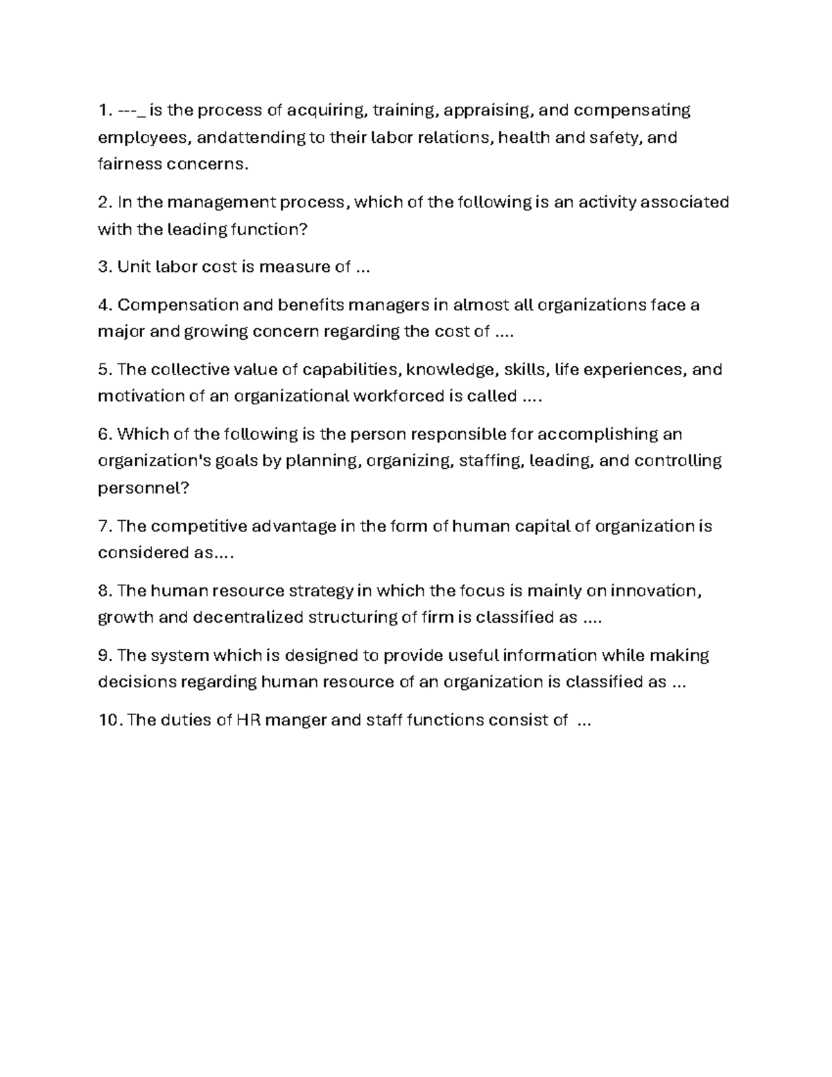 Chapter 1 Focus: Key Concepts in Human Resource Management (HRM) - Studocu
