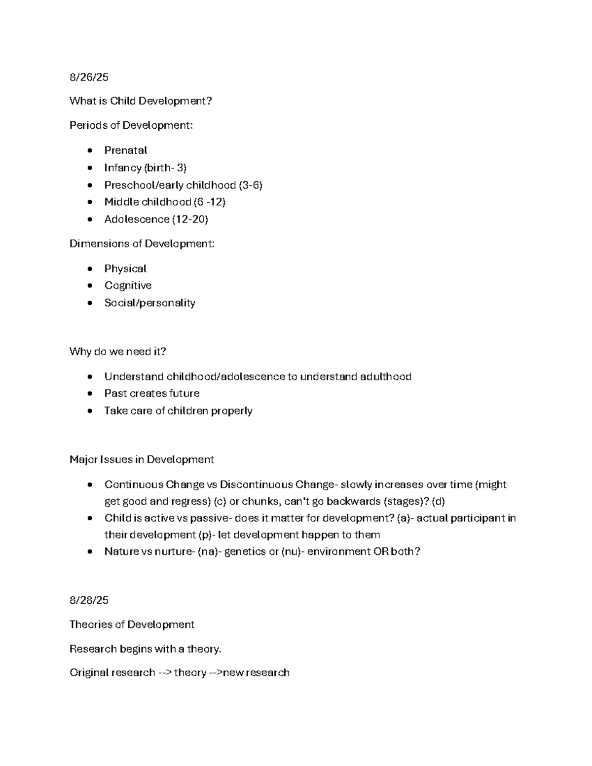Child Development Overview and Theories - Studocu