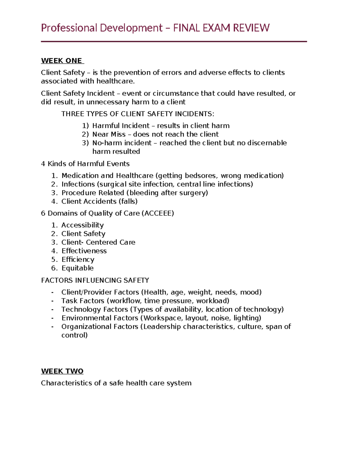 Professional Development PD 101 - Final Exam Study Guide - Studocu