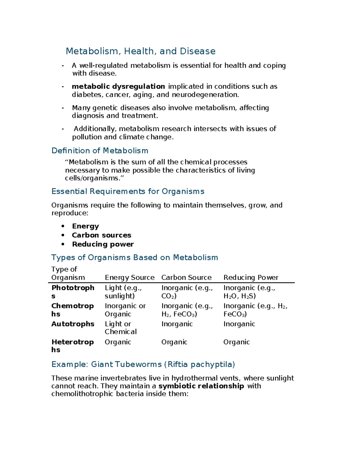 Bioc0001 metabolism lecture 1: understanding health and disease ...
