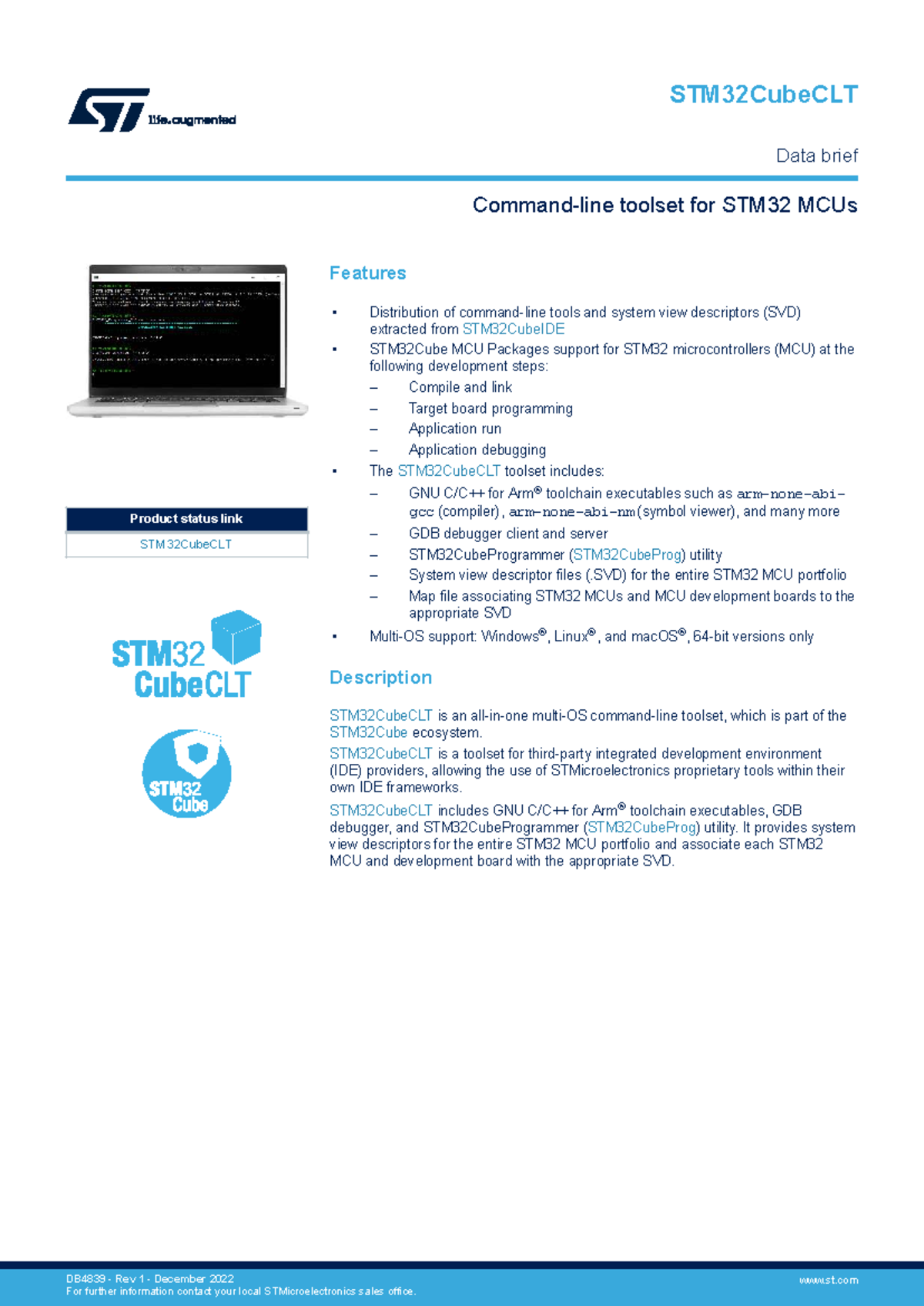 STM32CubeCLT Toolset Overview for STM32 MCUs - Studocu