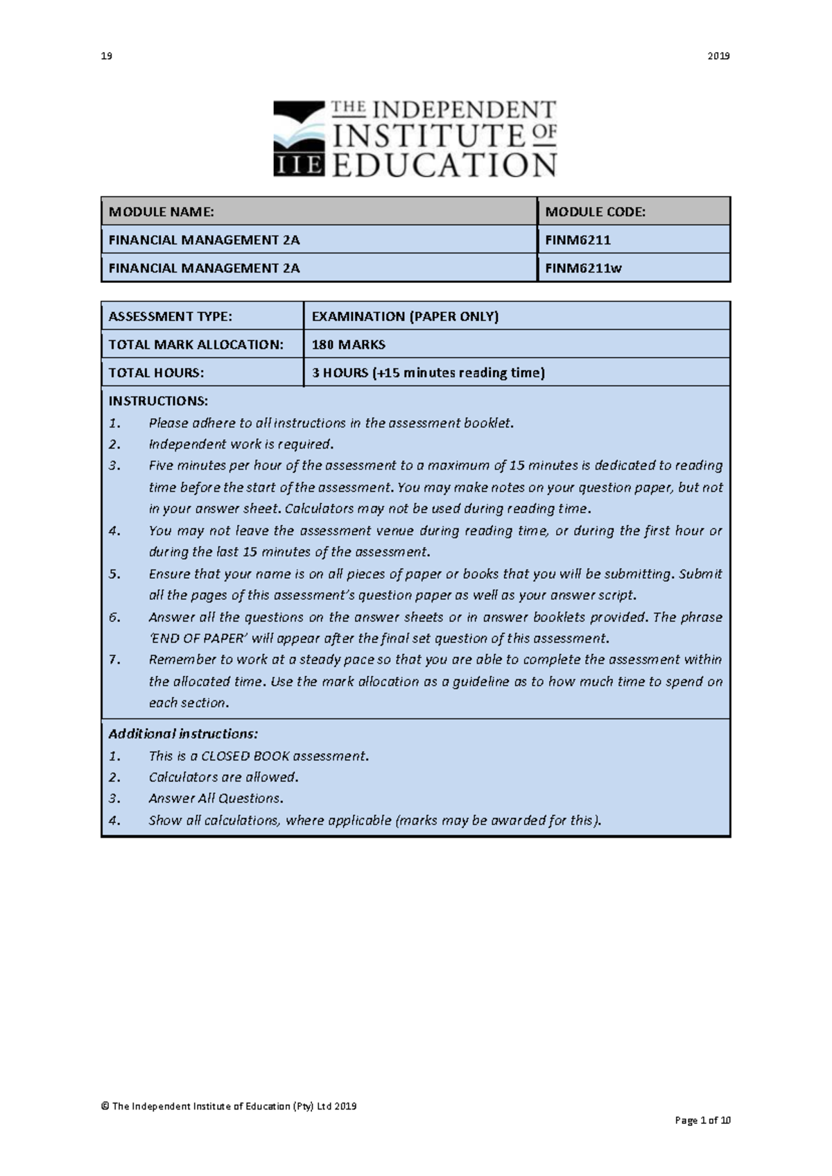 Financial Management 2A Midterm Exam Details and Requirements - Studocu