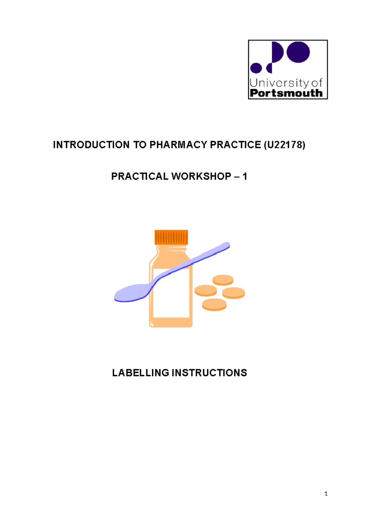 U22178 Pharmacy Practice: Pharmasys Labeling Instructions Guide - Studocu