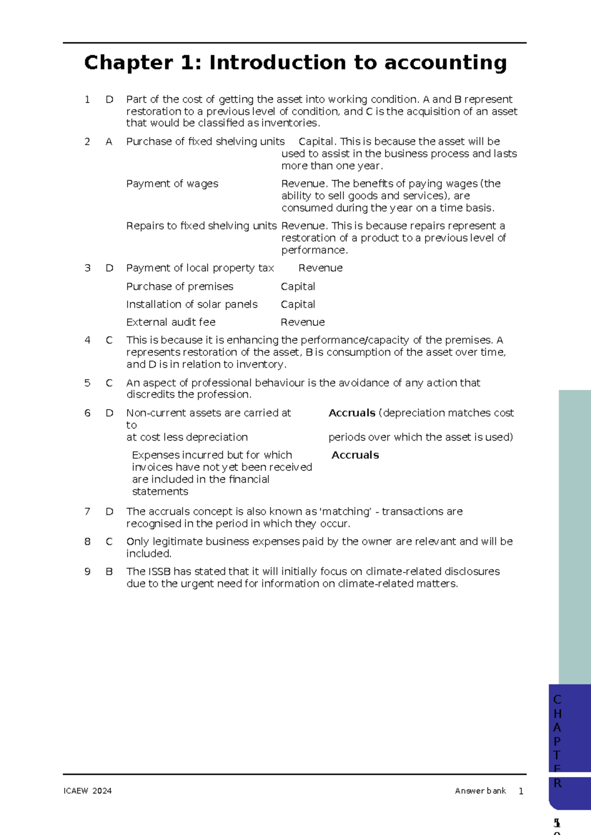 ICAEW 2024 Chapter Notes: Accounting Fundamentals & Concepts - Studocu
