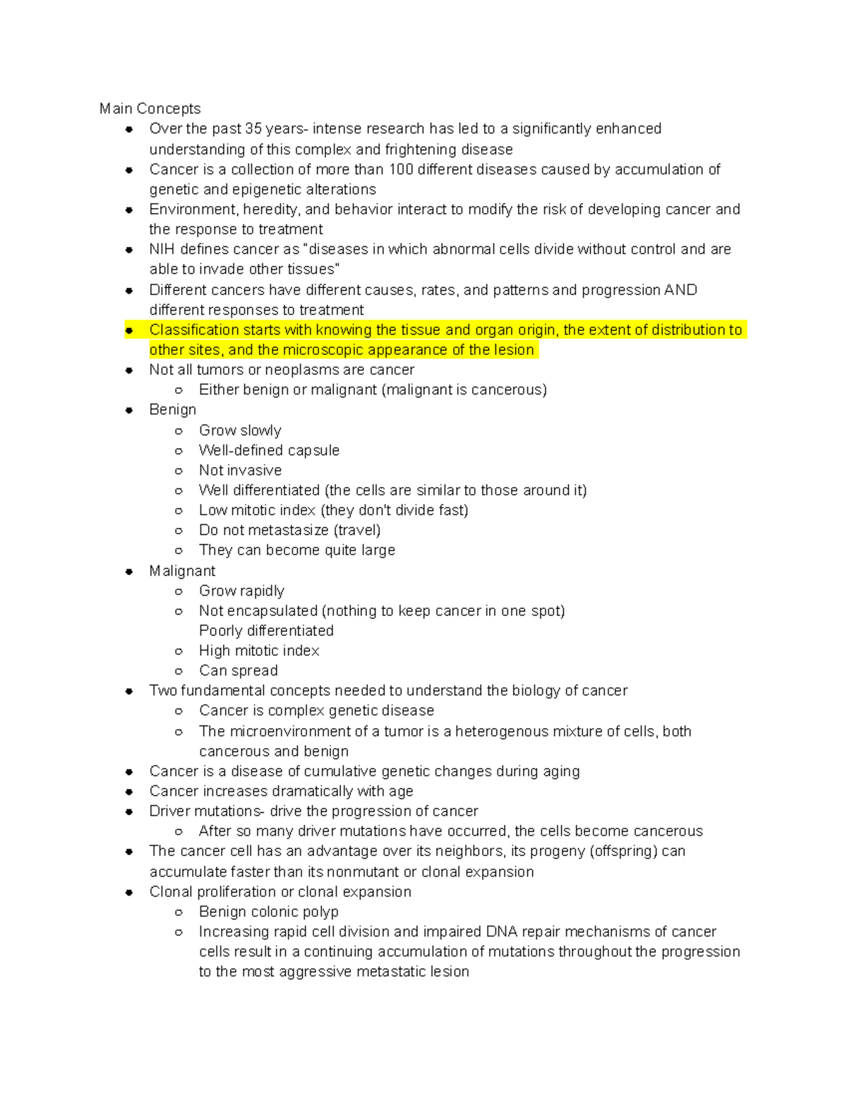 Pathology Exam 2 - Comprehensive Cancer & Disease Notes at SIUE - Studocu