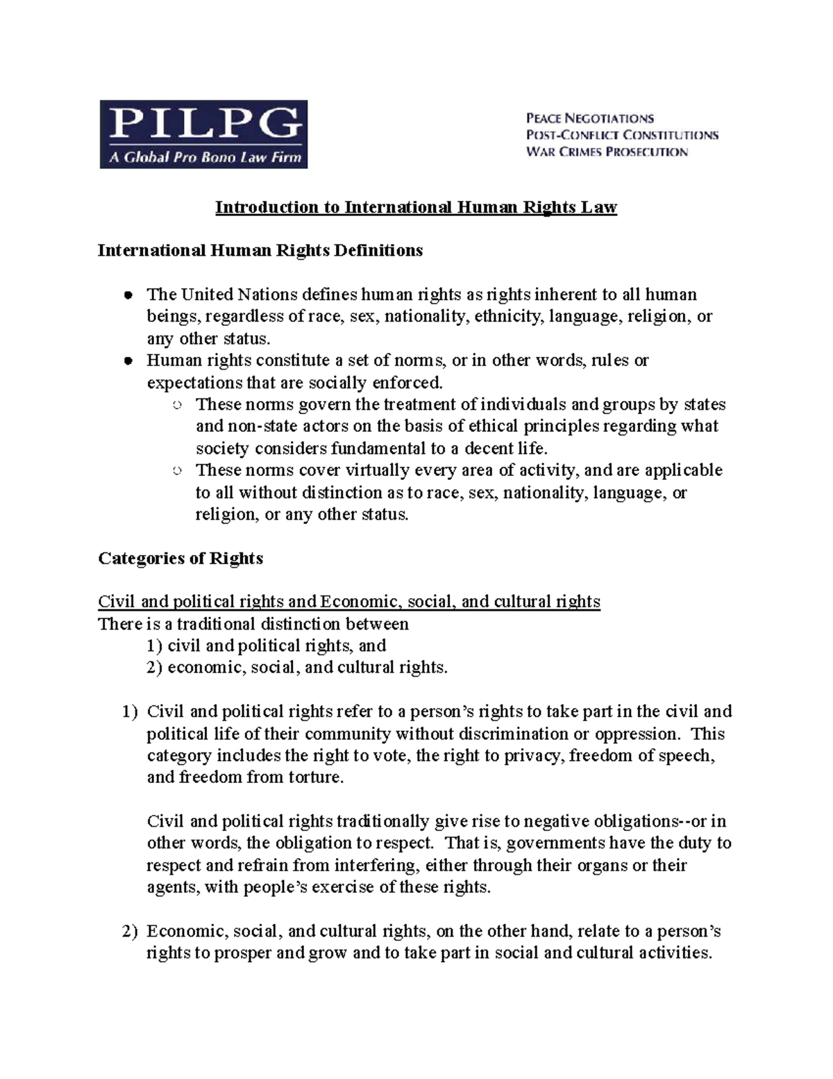 Key Concepts in International Human Rights Law - Studocu