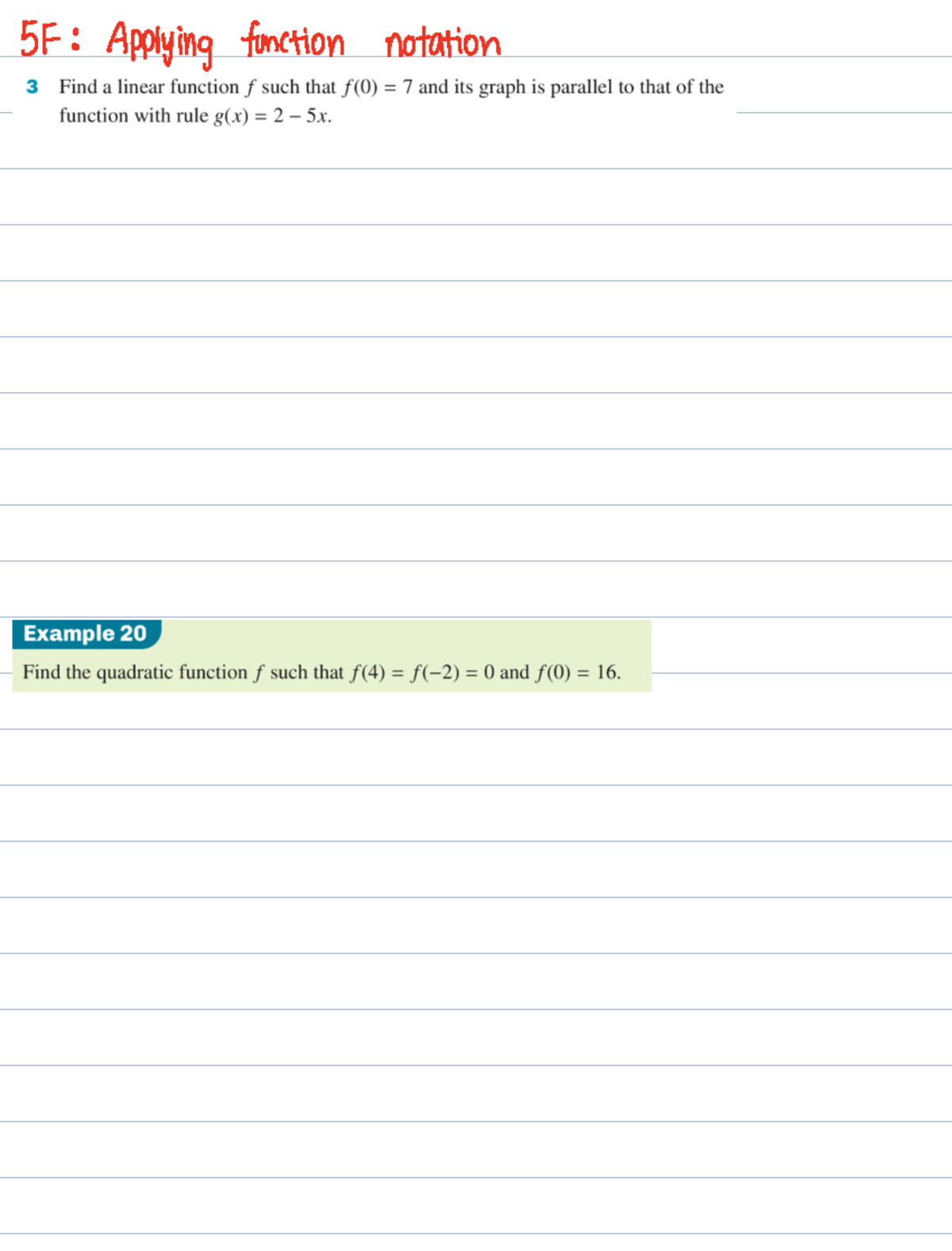 5FG - mmm, - 5F Applying function notation 54 Inverse Functions If f is ...