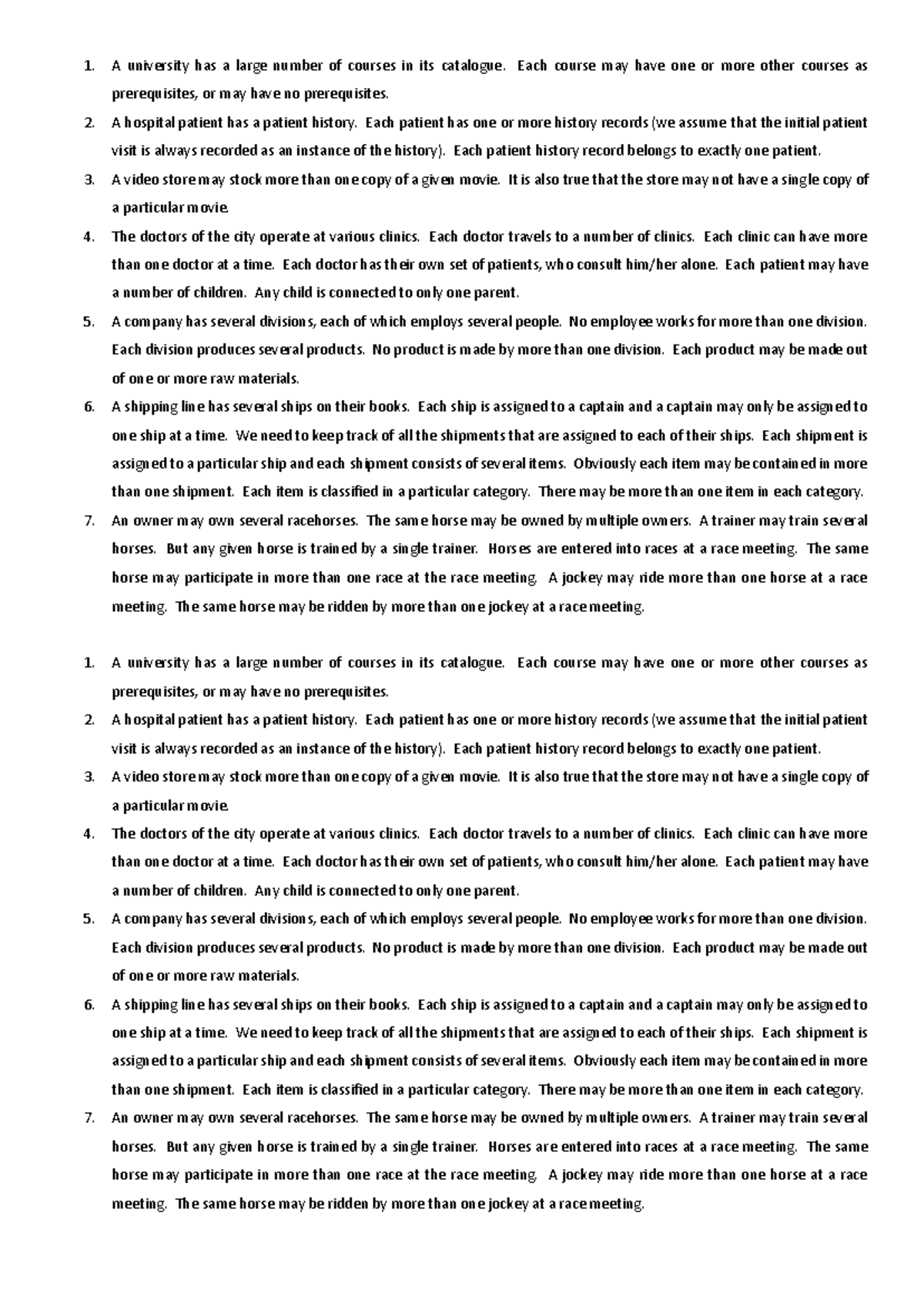 Logical ERD Practice Questions for Database Analysis (Handout) - Studocu