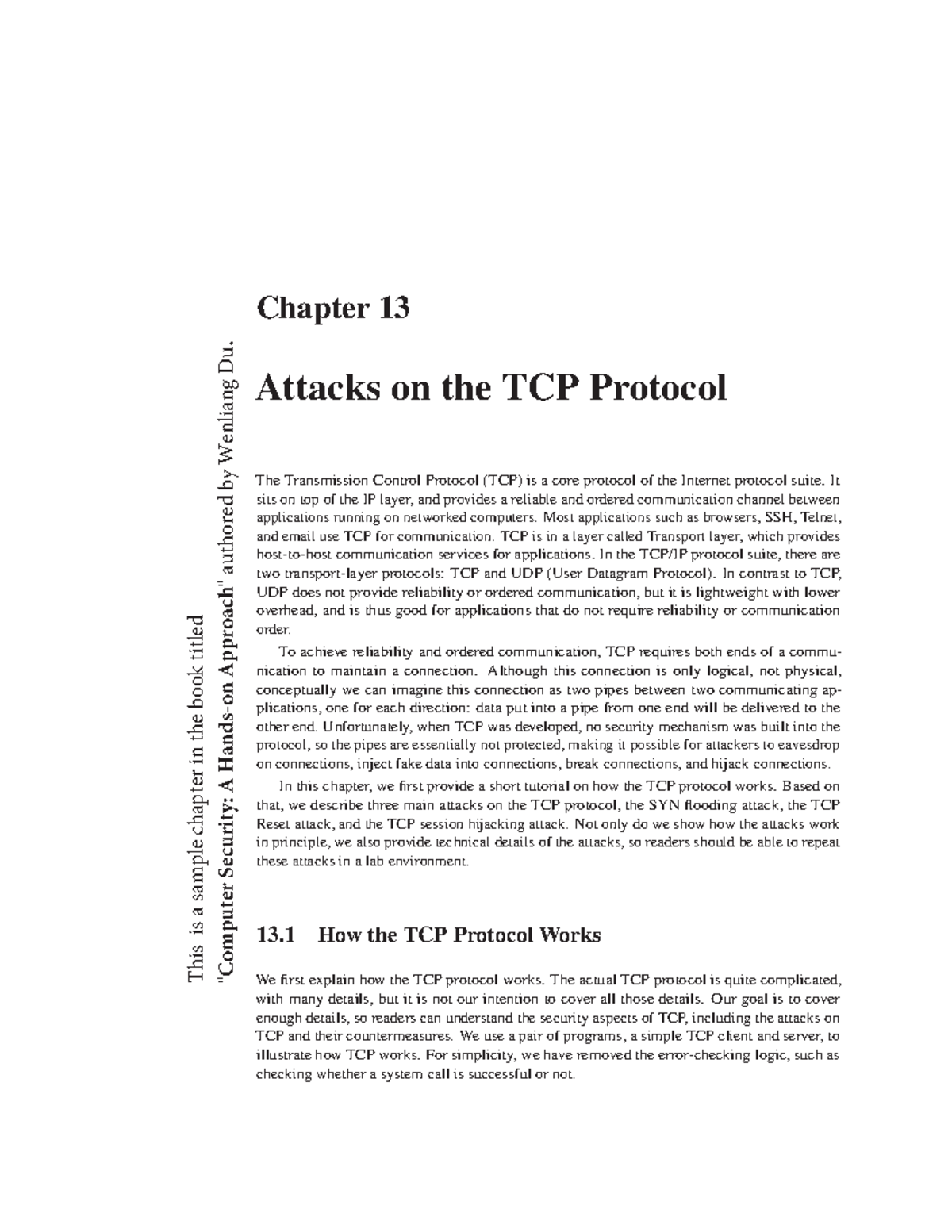 Chapter 13: Attacks on TCP Protocol - Security Insights (CS101) - Studocu
