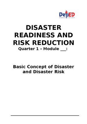 Detailed- Lesson PLAN IN DRR Module Q1 W1 Final - Republic of the ...