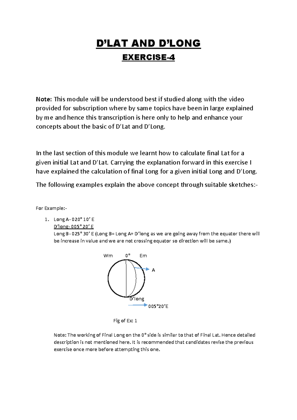Basic Navigation Calculus 4: Final Longitude Calculation Guide - Studocu