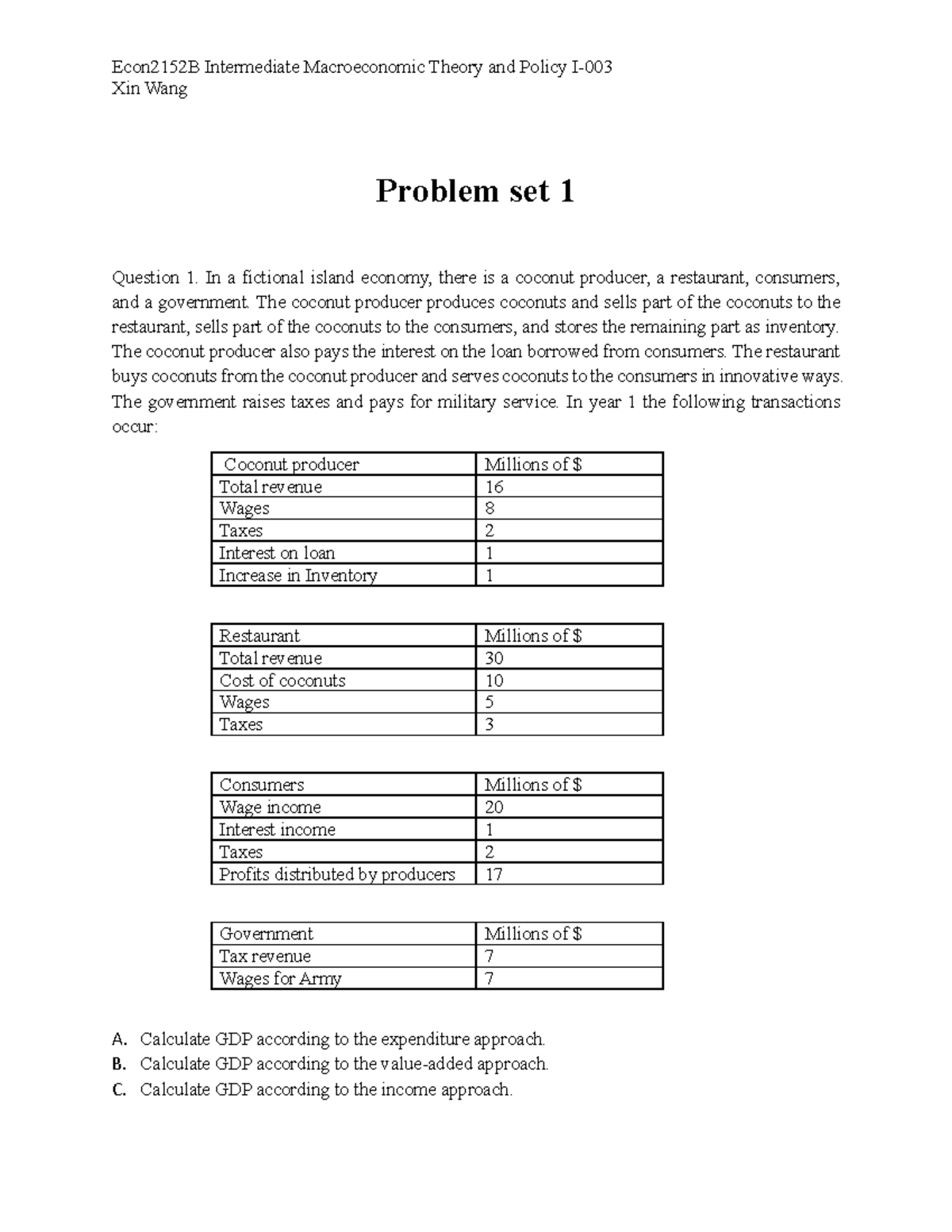 Econ 2052 Problem set 1( Ch 1^02) - Econ2152B Intermediate ...