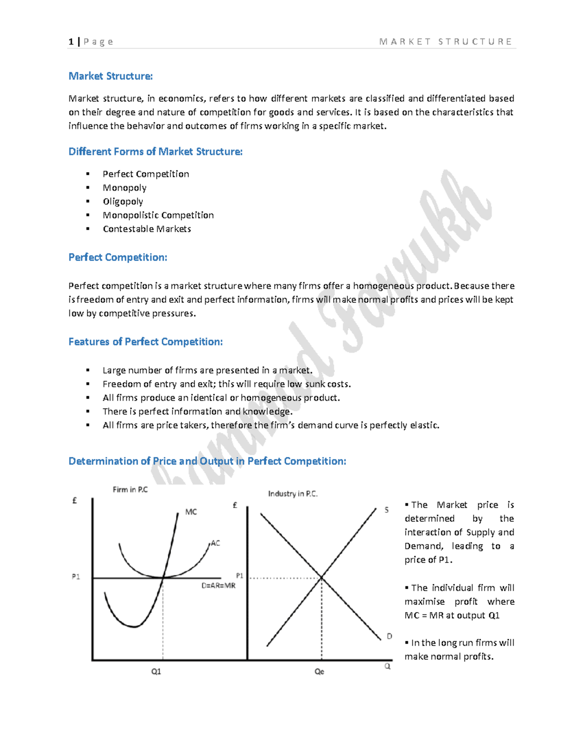 Market Structure Overview: A2 Economics Insights - Studocu