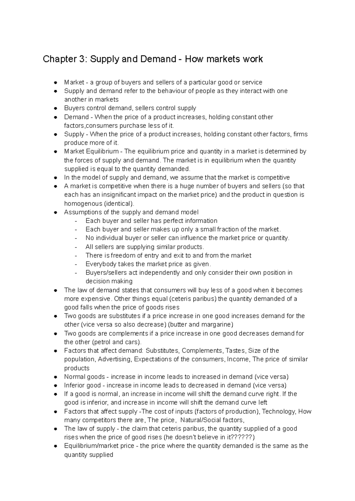 Econ Principles - Chapter 3 - Chapter 3: Supply and Demand - How ...
