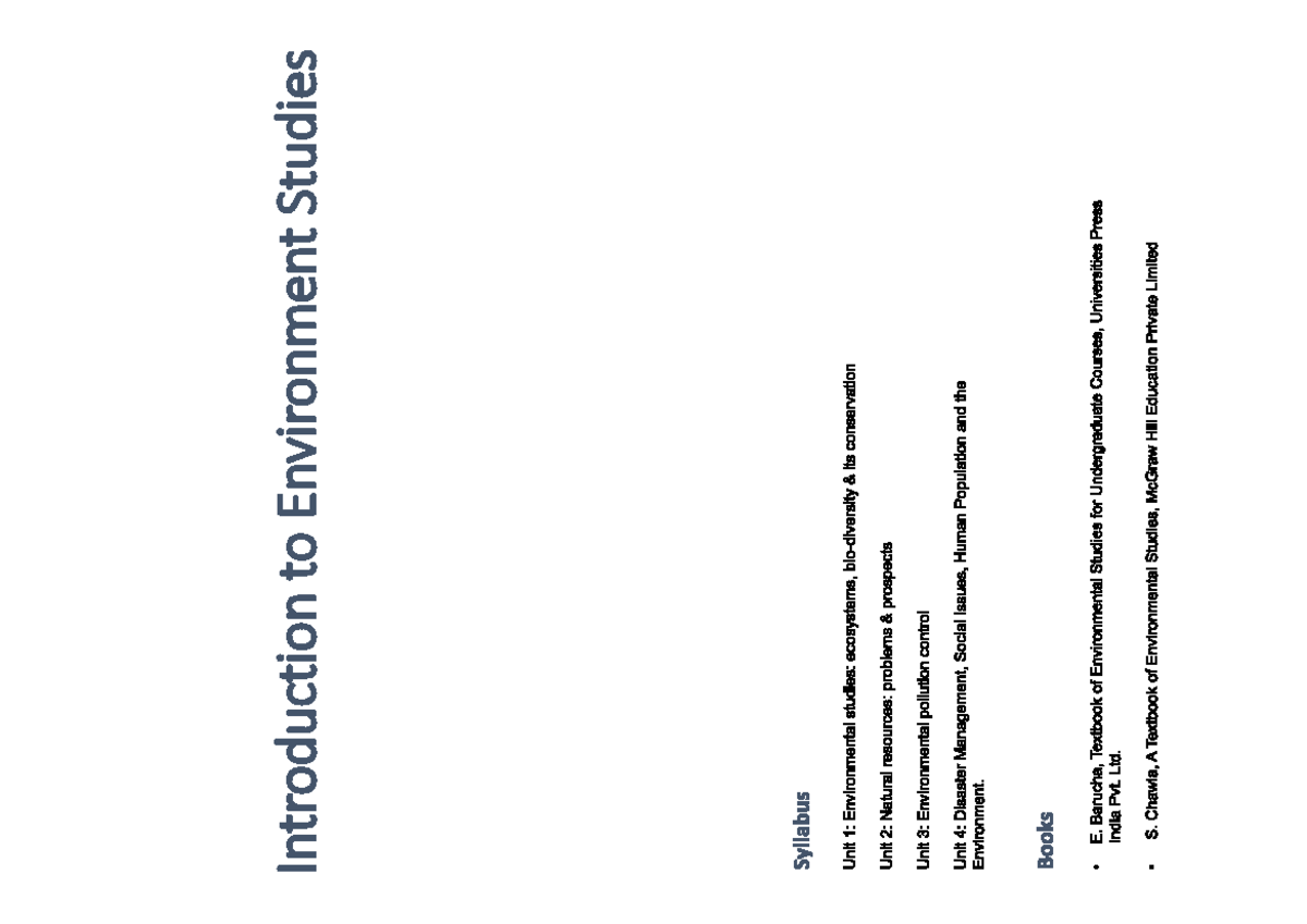 Evs Unit 1: Ecosystems and Conservation Overview Presentation - Studocu