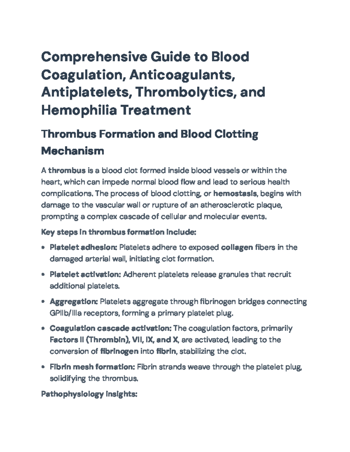 Comprehensive Guide to Anticoagulants, Thrombolytics, and Hemophilia ...