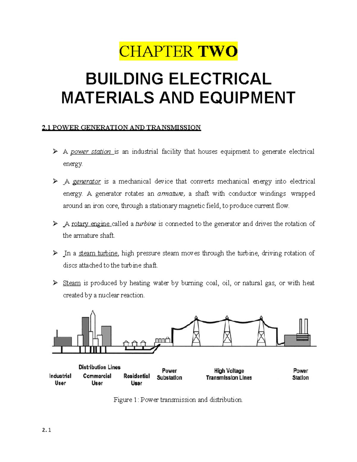 Chapter 2: Building Electrical Materials & Equipment Overview - Studocu