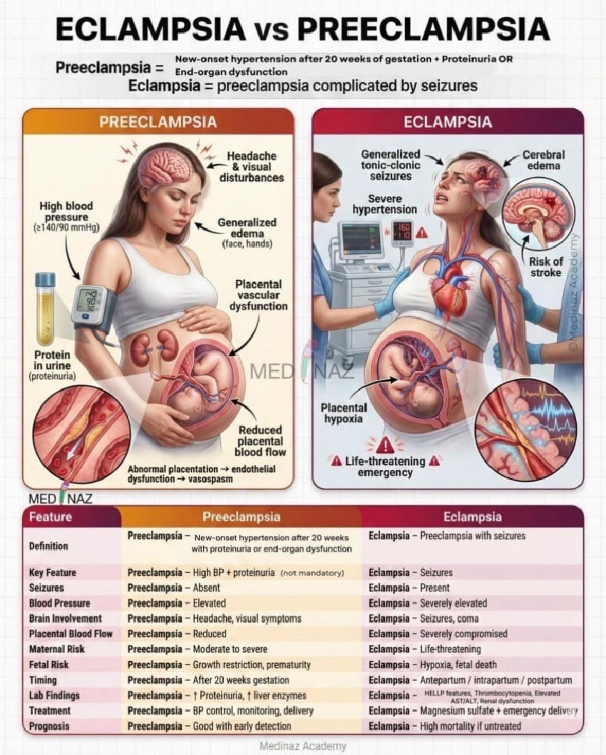 ECLAMPSIA vs PREECLAMPSIA: Comparativa de Hipertensión y Riesgos - Studocu