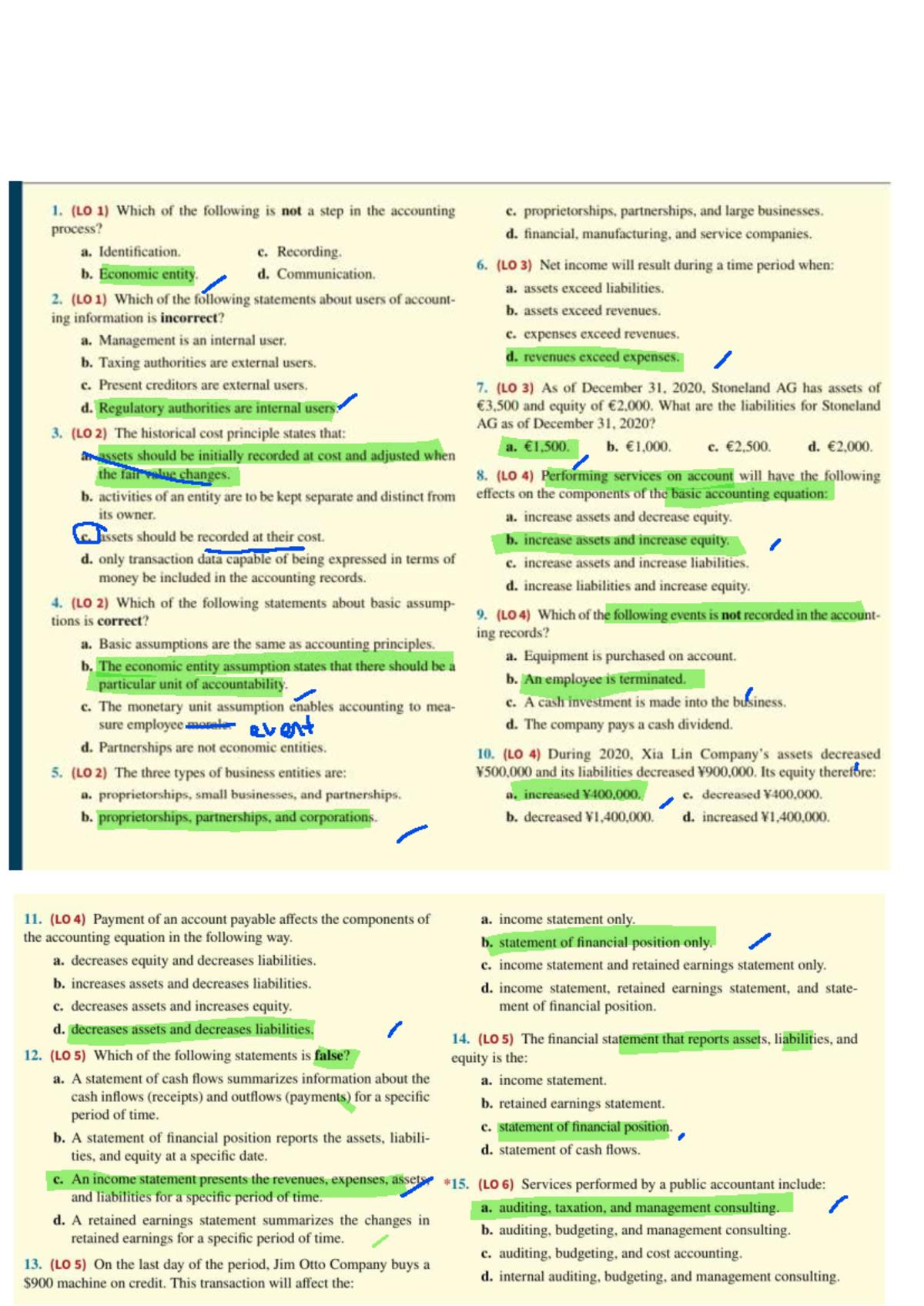 Accounting (MCQ) - MCQ questions practice - Studocu