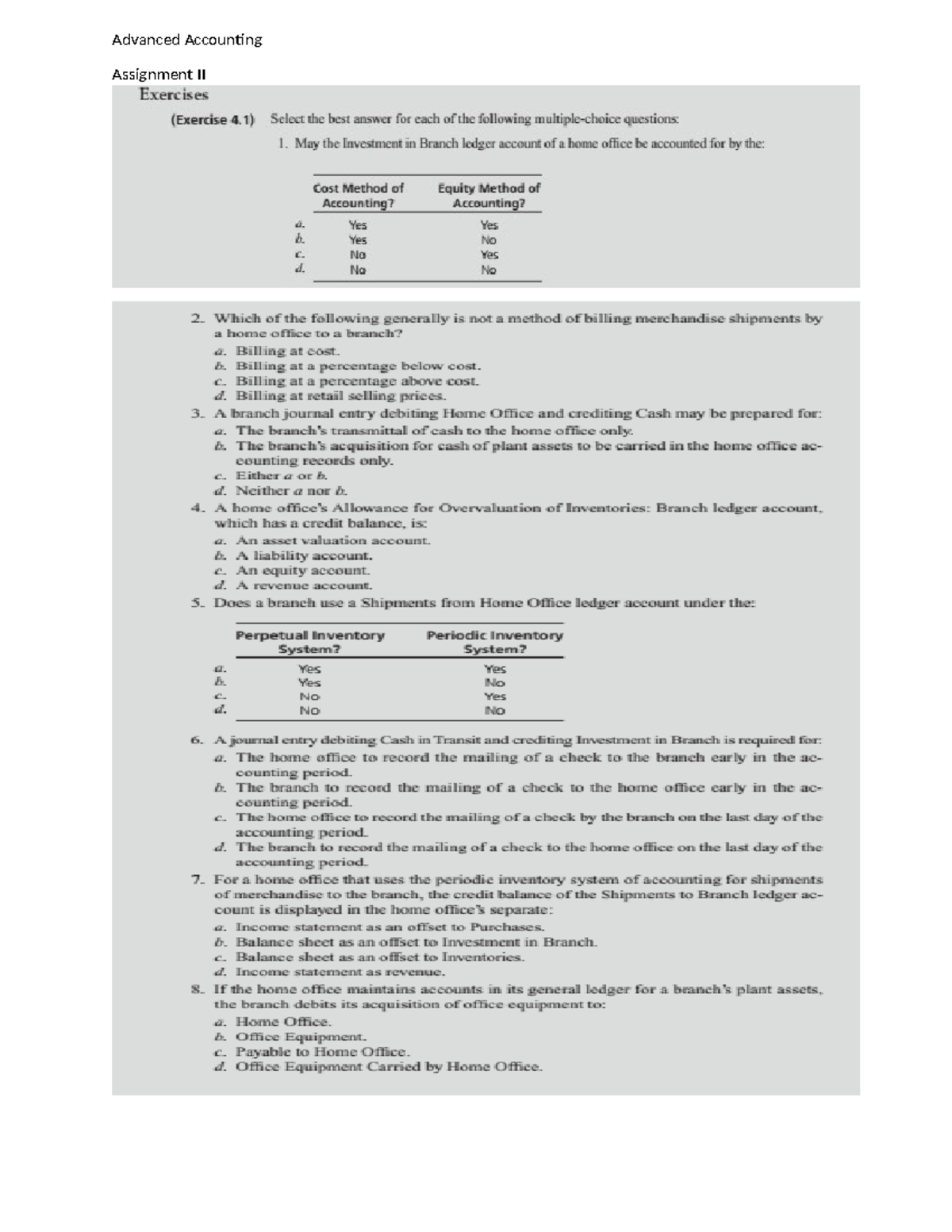Advanced Accounting II - Assignment 2 Notes - Studocu
