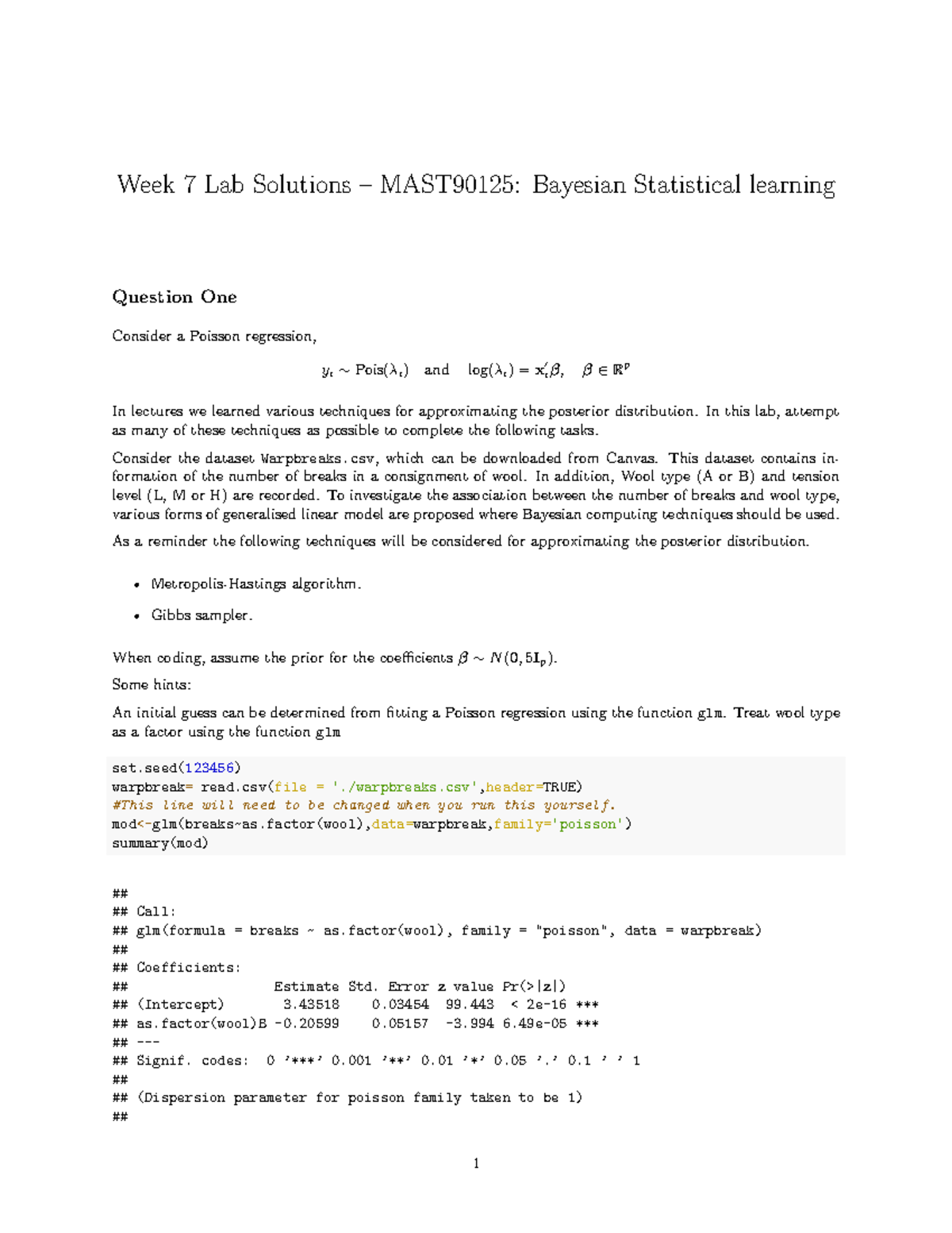 Lab-week7sol - Practice material for tutorial week 7 answers - Week 7 ...
