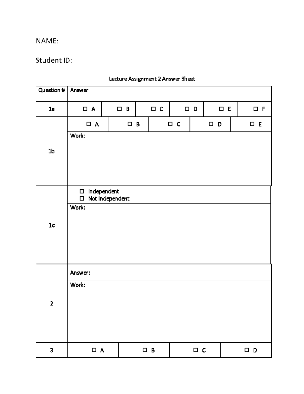 Lecture Assignment 2: Answers and Explanations for Key Questions - Studocu